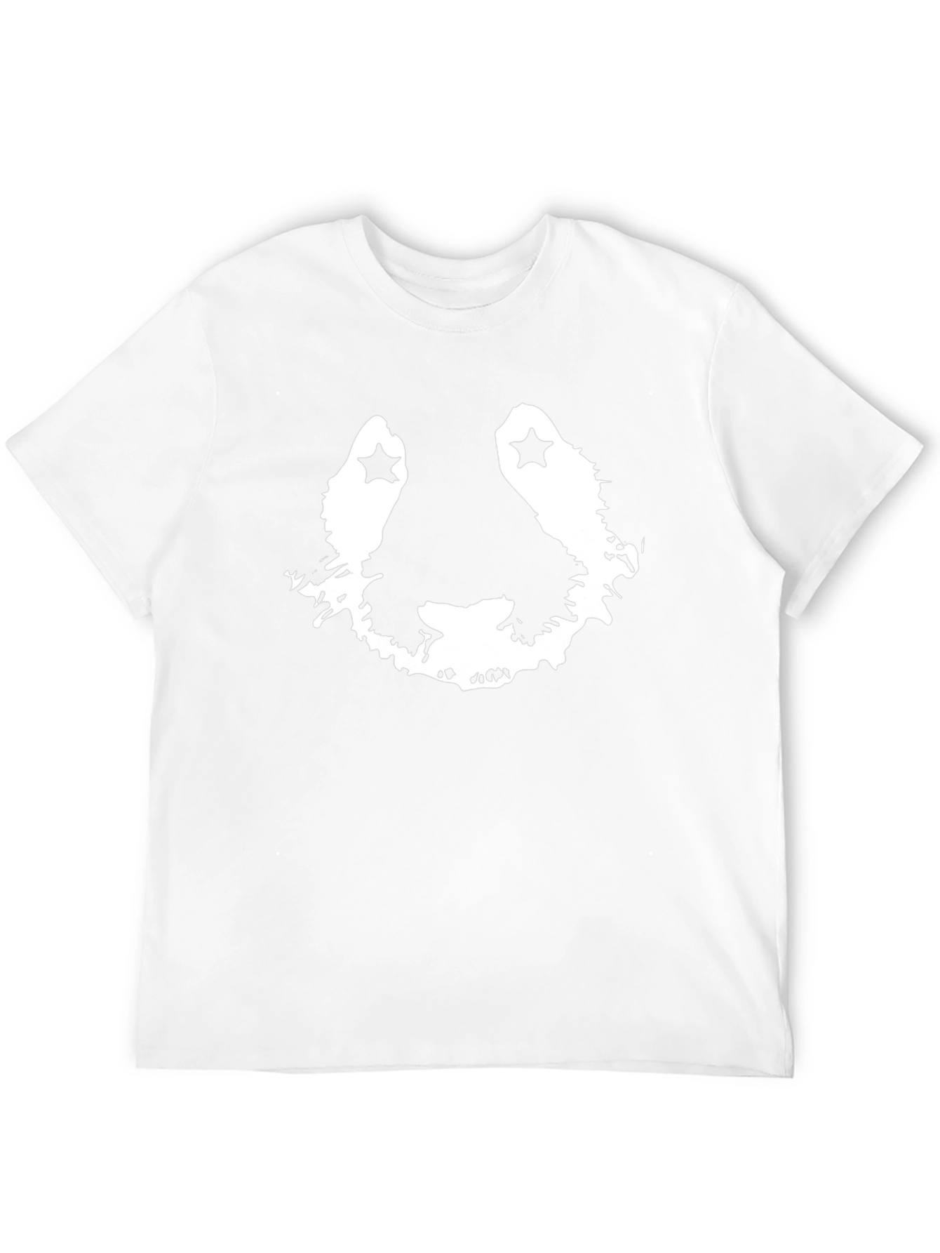 Starry Panda Face Graphic Black T-Shirt