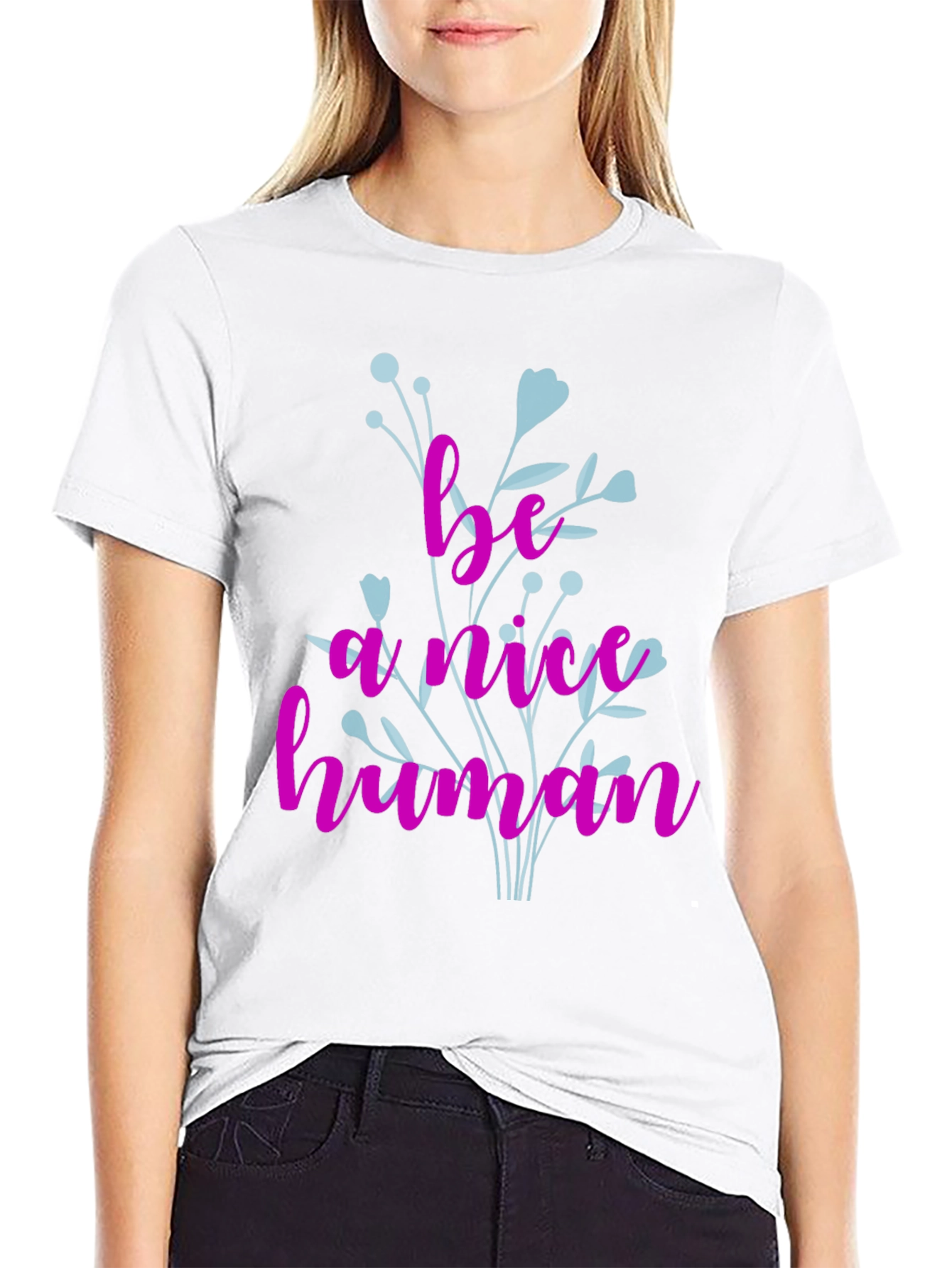 Be A Nice Human Graphic T-Shirt - Black