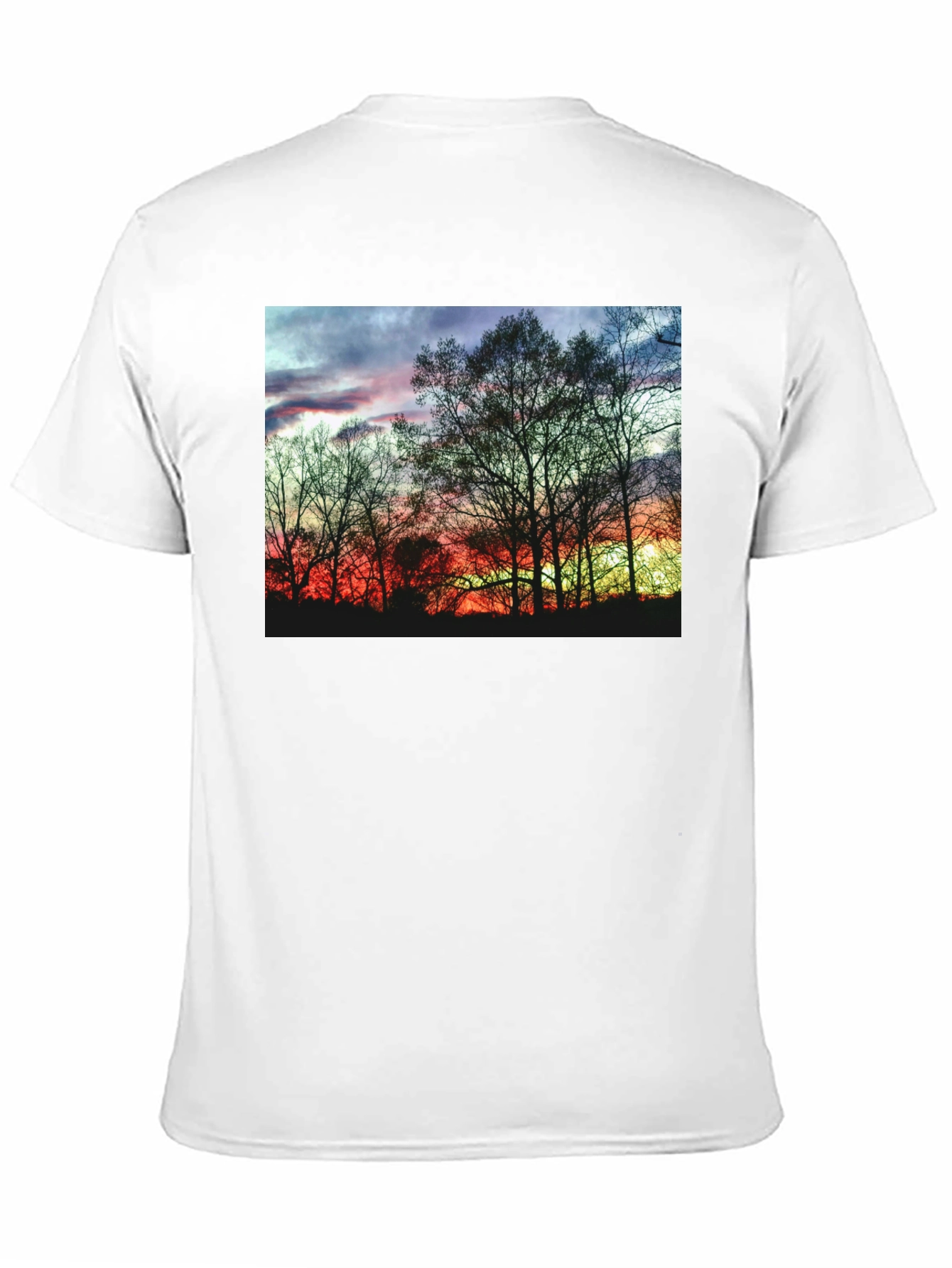 Sunset Trees Graphic Black T-Shirt