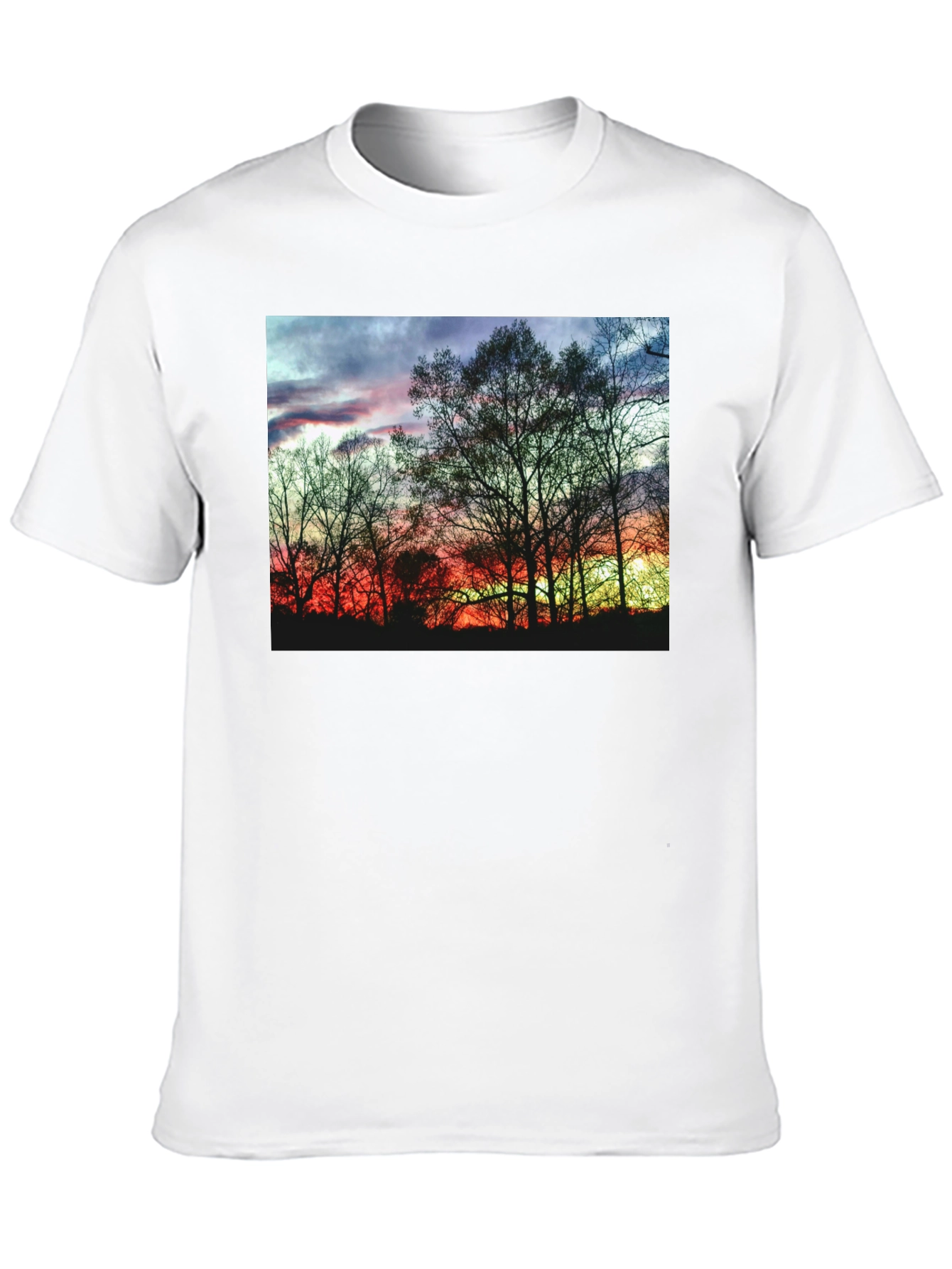 Sunset Trees Graphic Black T-Shirt