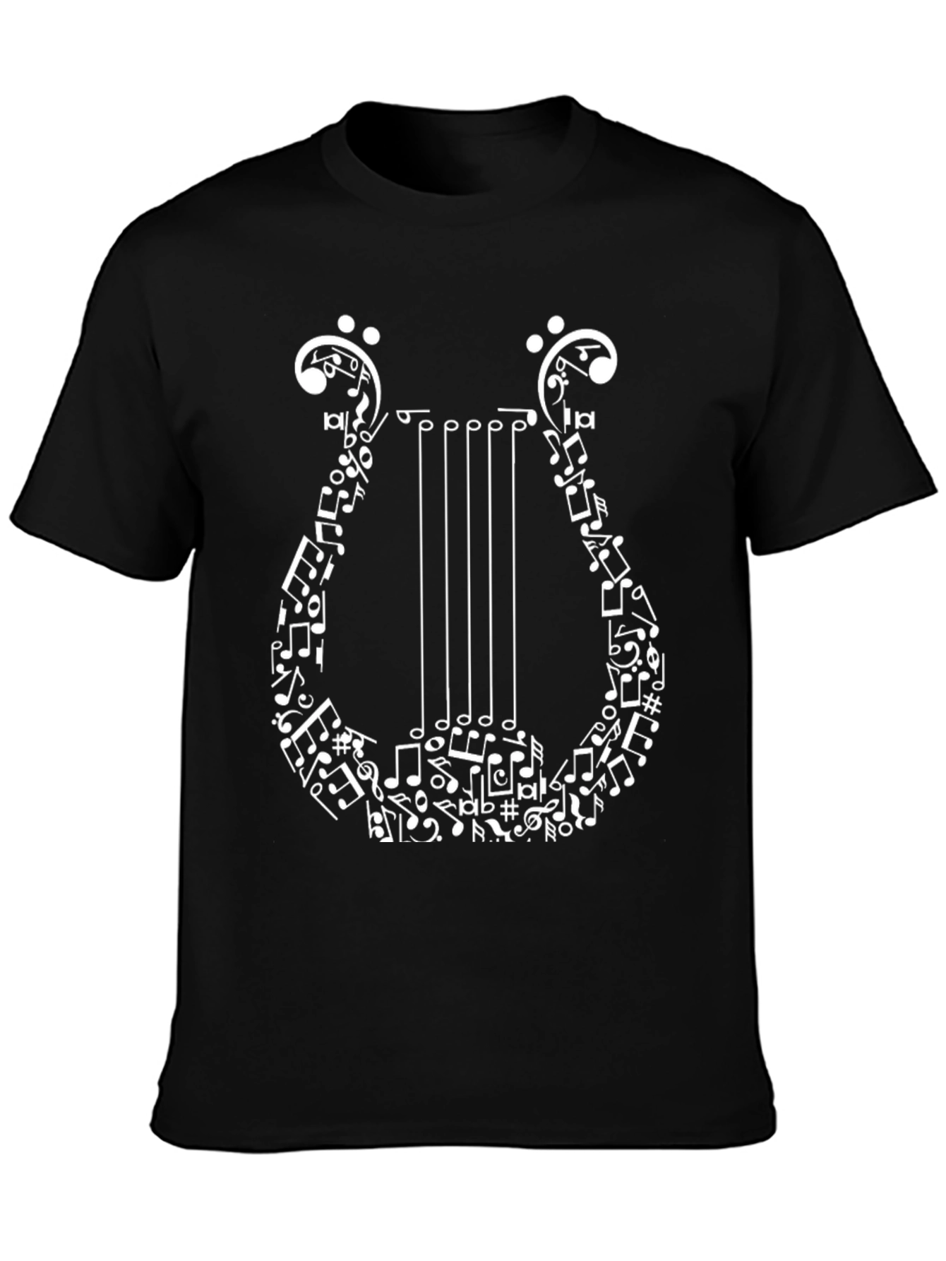 Musical Lyre Graphic Tee - Black