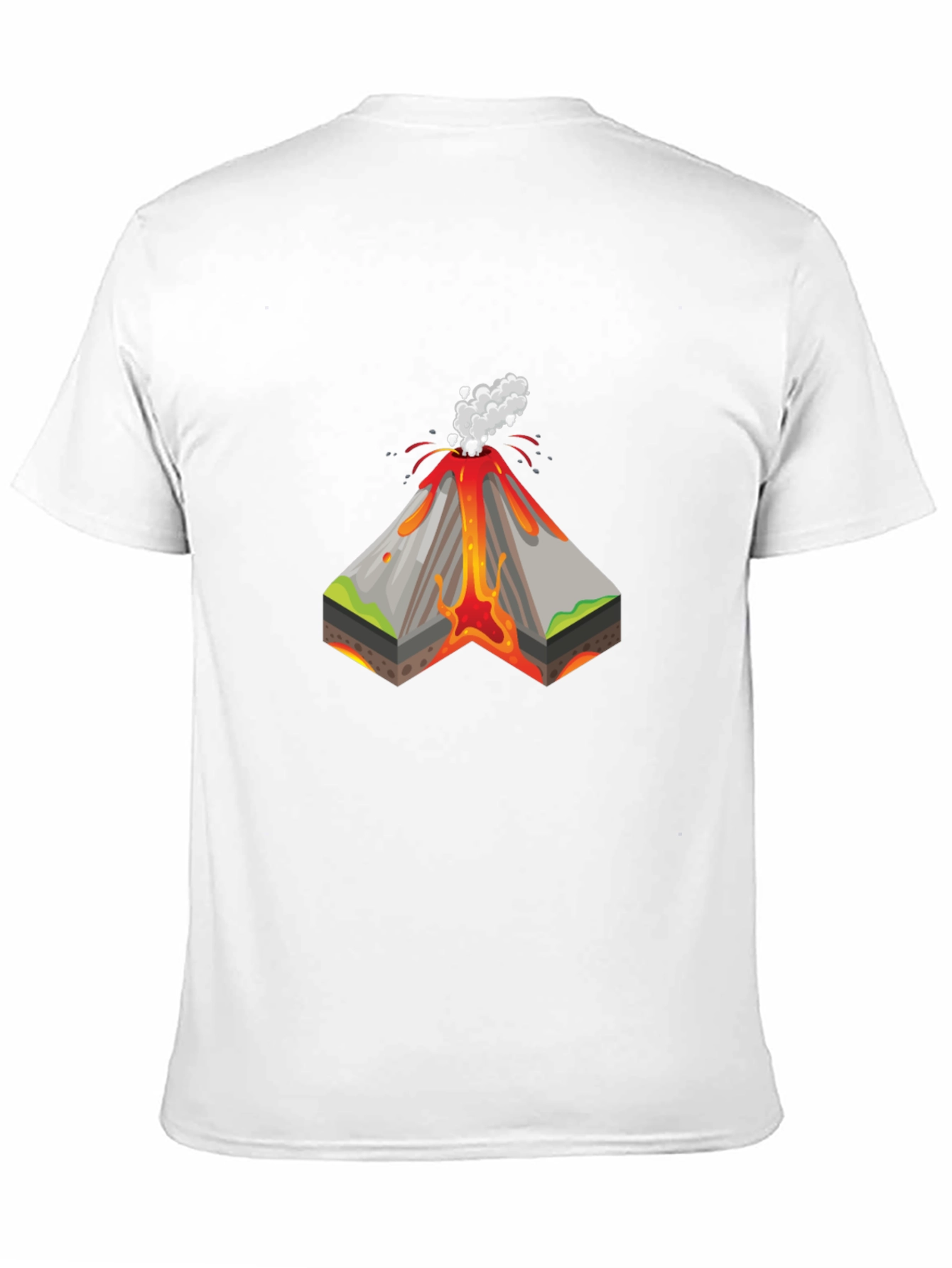 Volcano Cutaway Graphic T-Shirt - Black