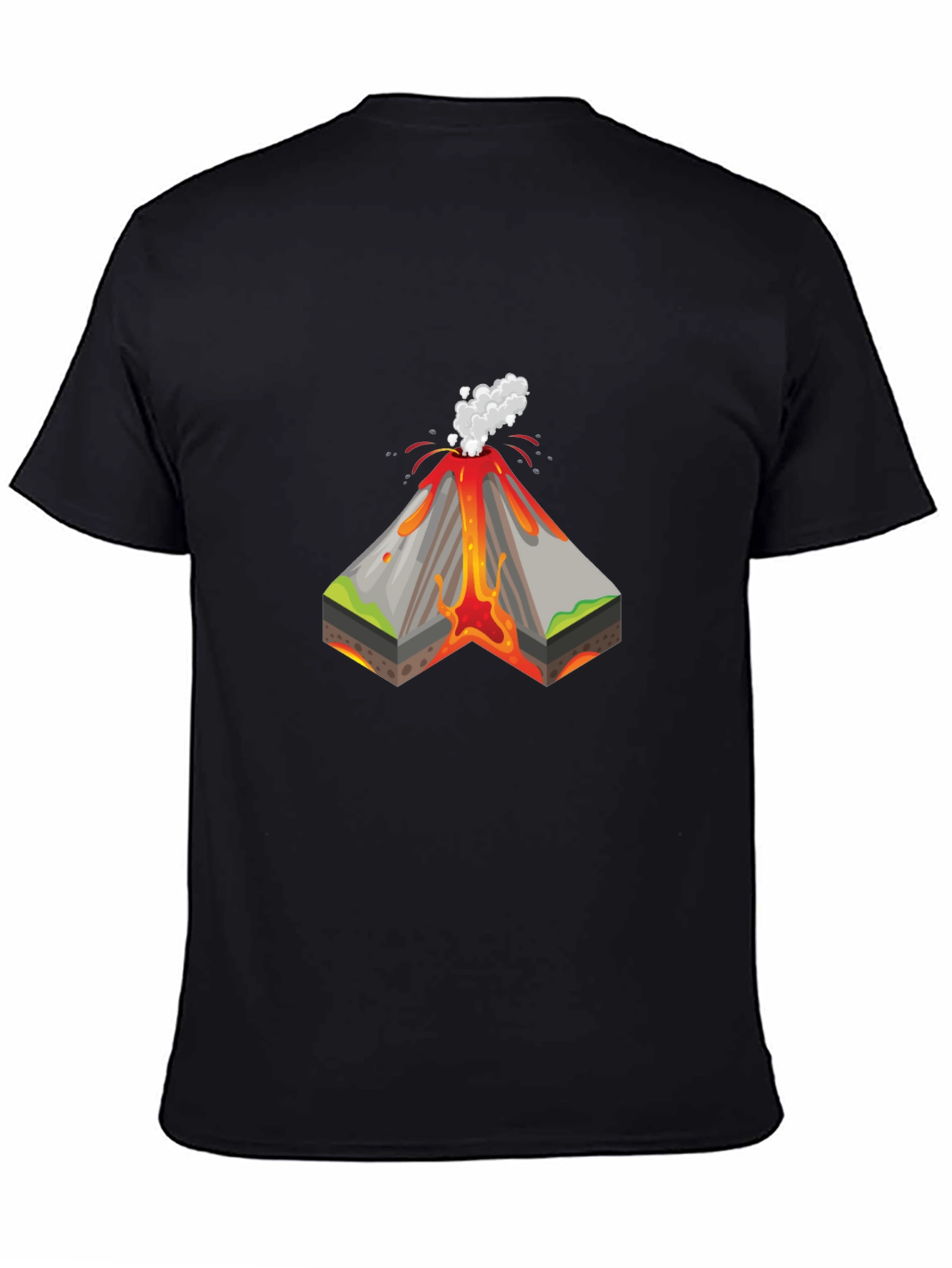 Volcano Cutaway Graphic T-Shirt - Black