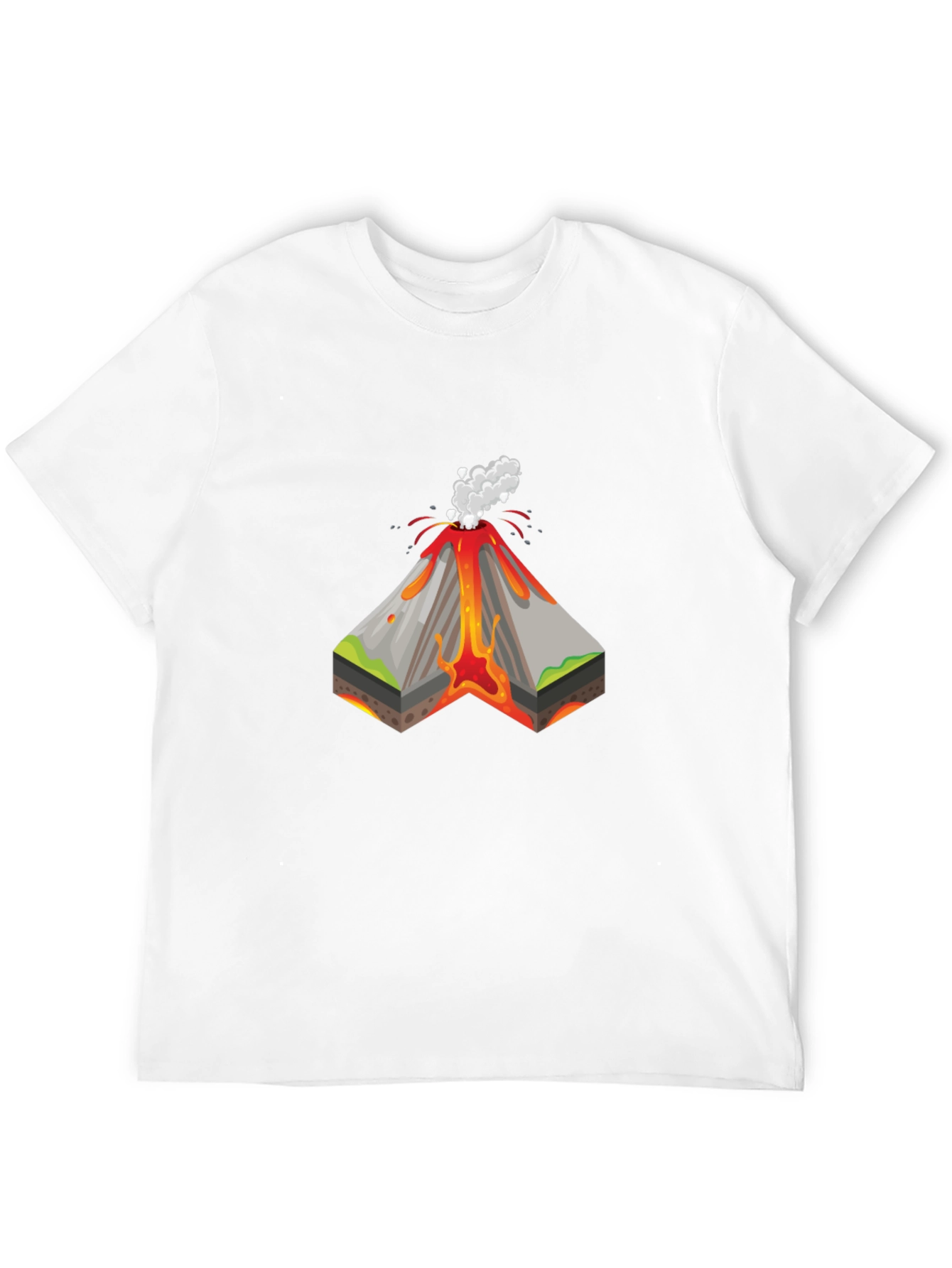 Volcano Cutaway Graphic T-Shirt - Black