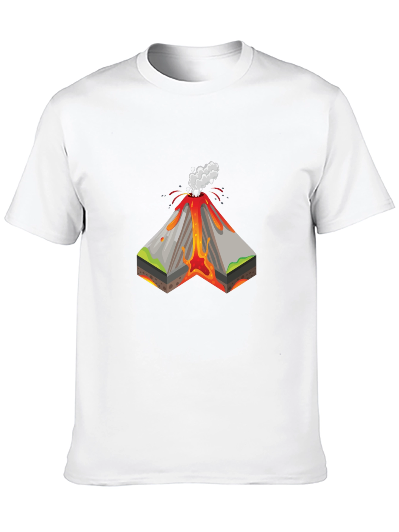 Volcano Cutaway Graphic T-Shirt - Black