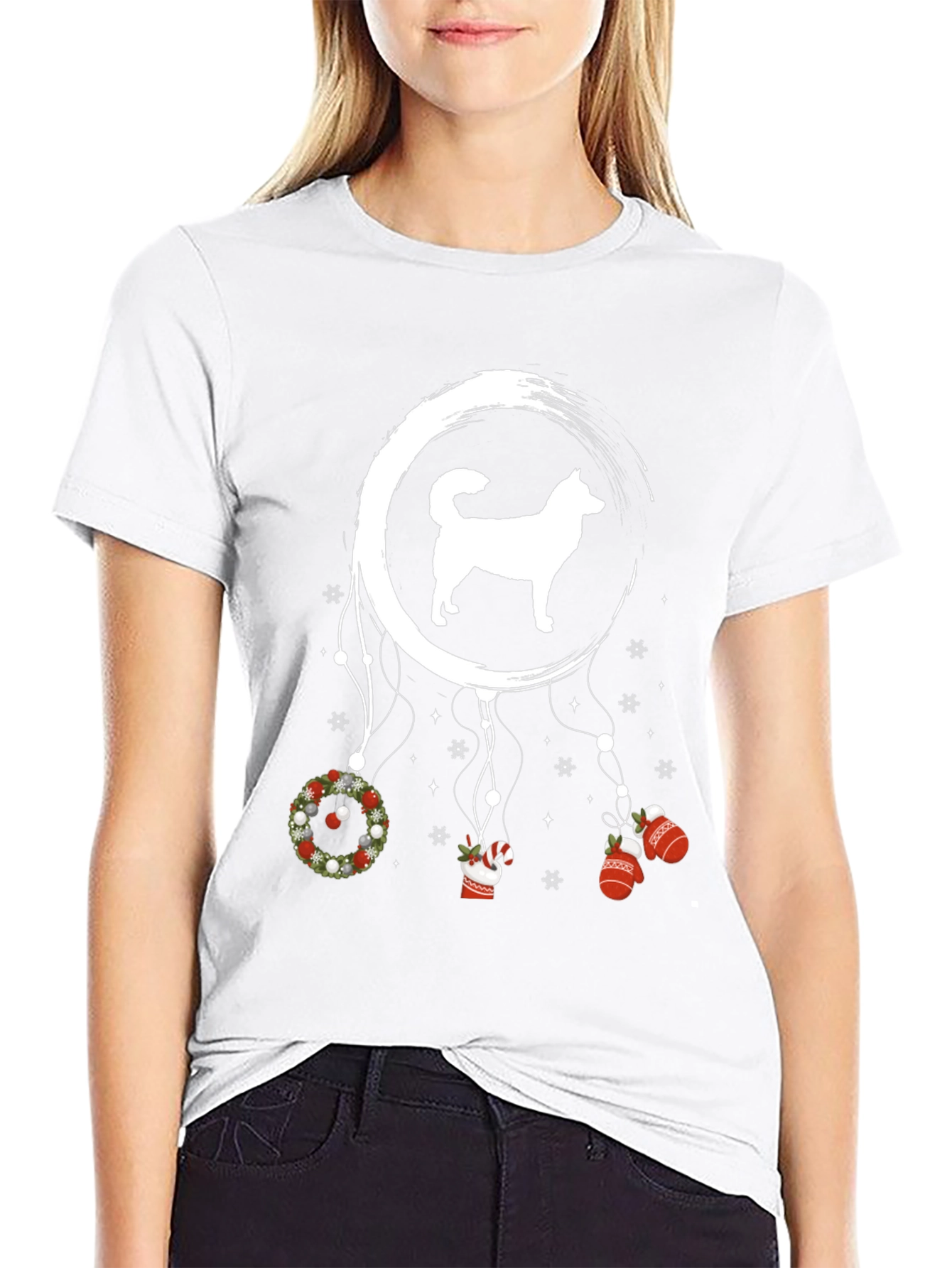 Dog Christmas Dreamcatcher Graphic T-Shirt