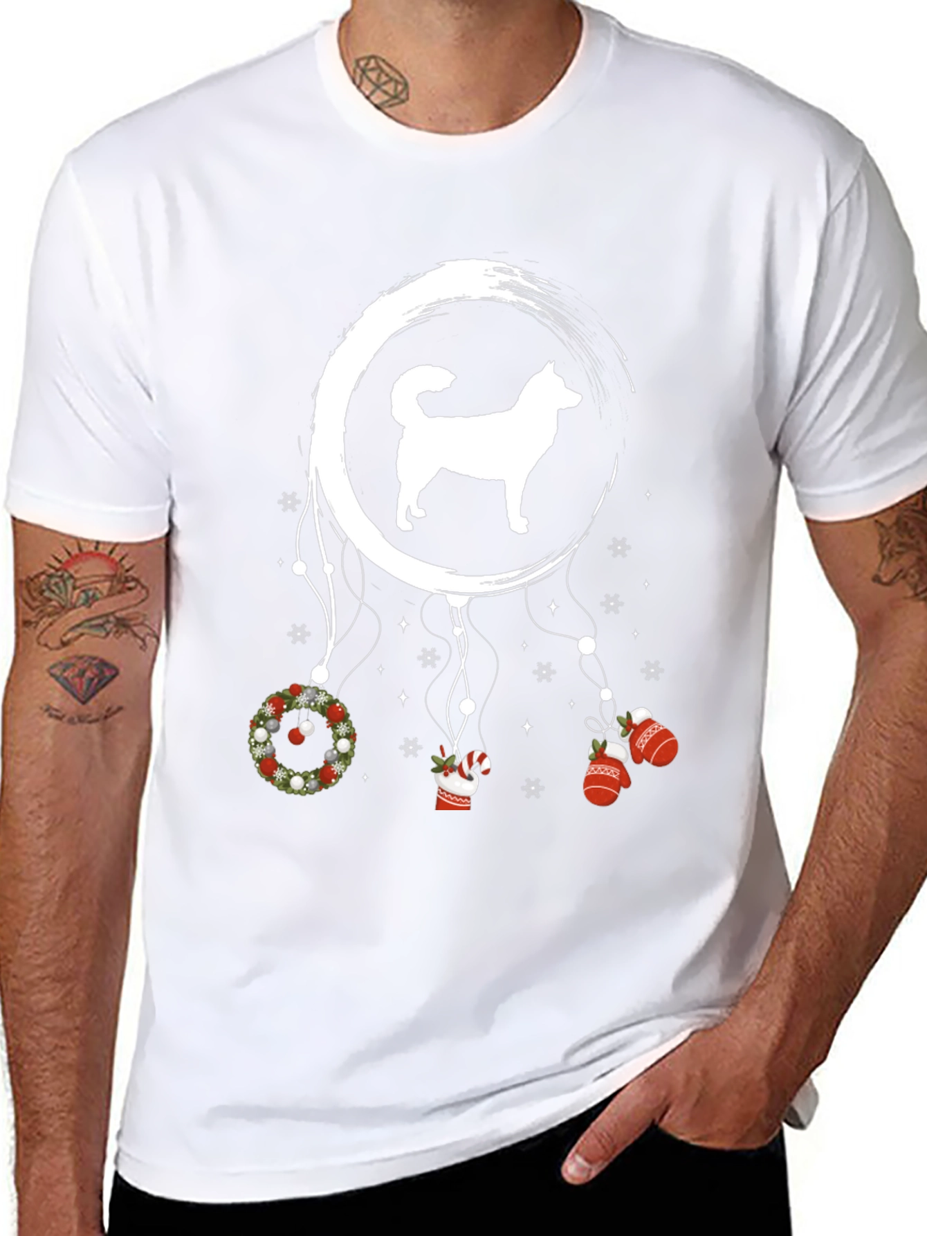 Dog Christmas Dreamcatcher Graphic T-Shirt