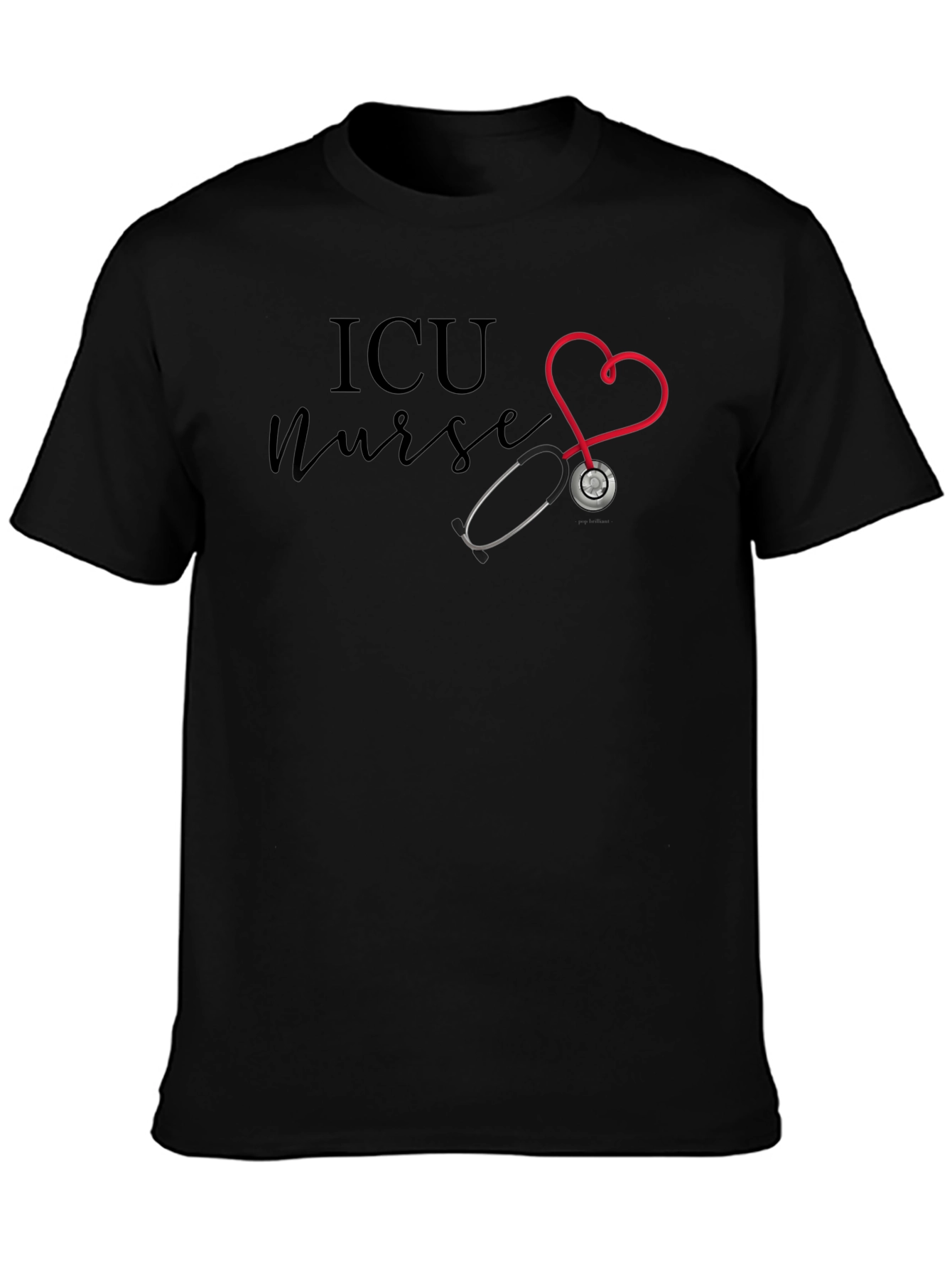 ICU Nurse Heart Stethoscope T-Shirt