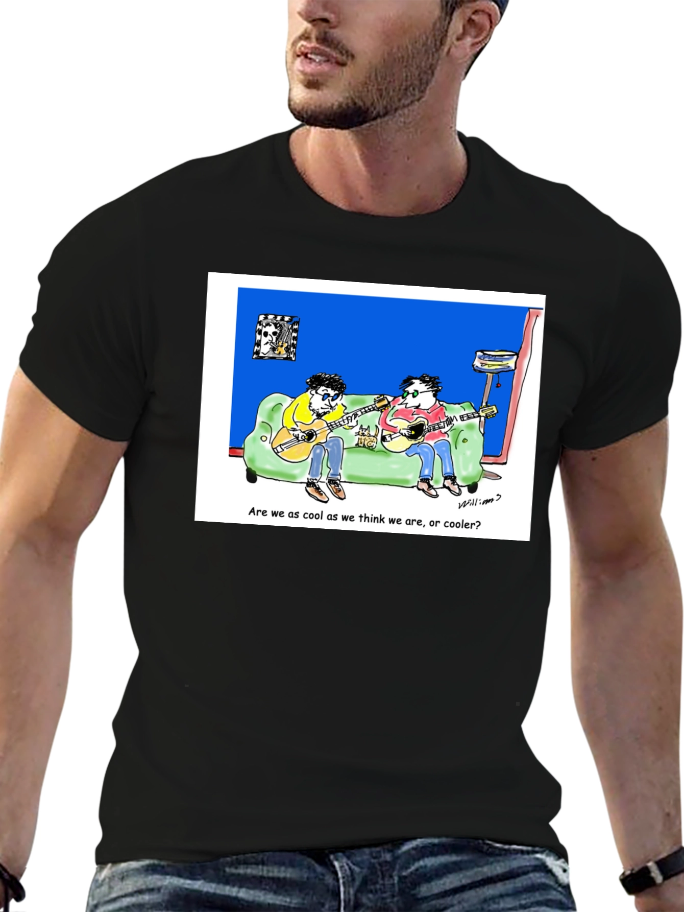 Cool Cartoon Guitarist T-Shirt