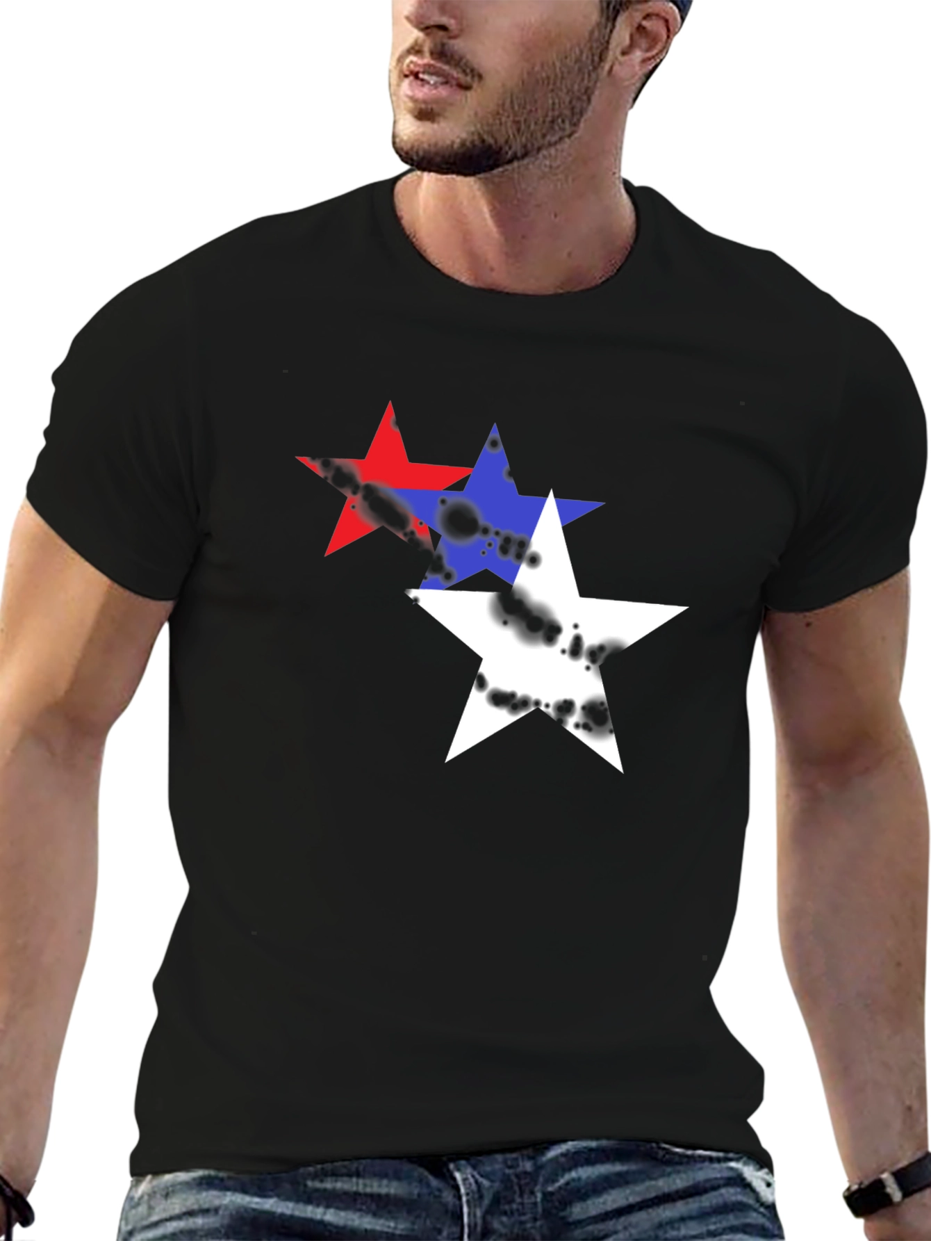 Starry T-Shirt - Red White and Blue Graphic Tee