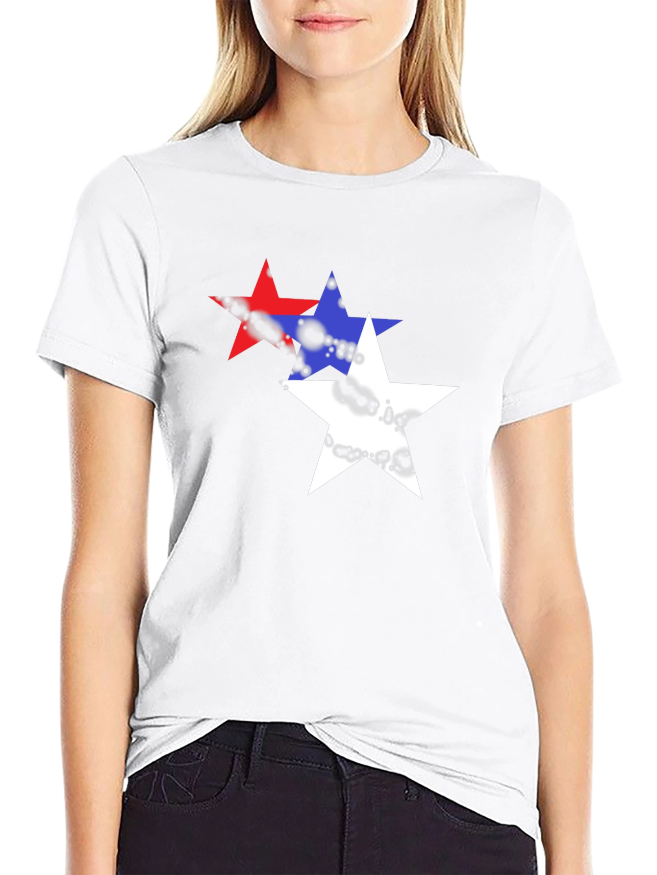 Starry T-Shirt - Red White and Blue Graphic Tee