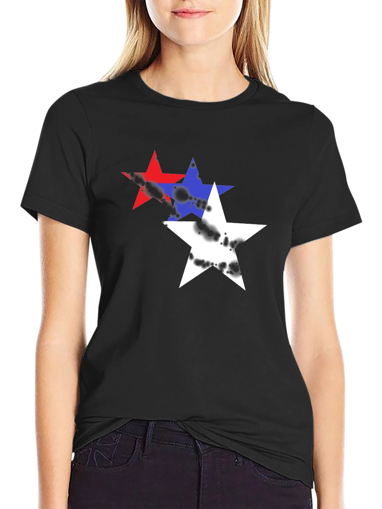 Starry T-Shirt - Red White and Blue Graphic Tee
