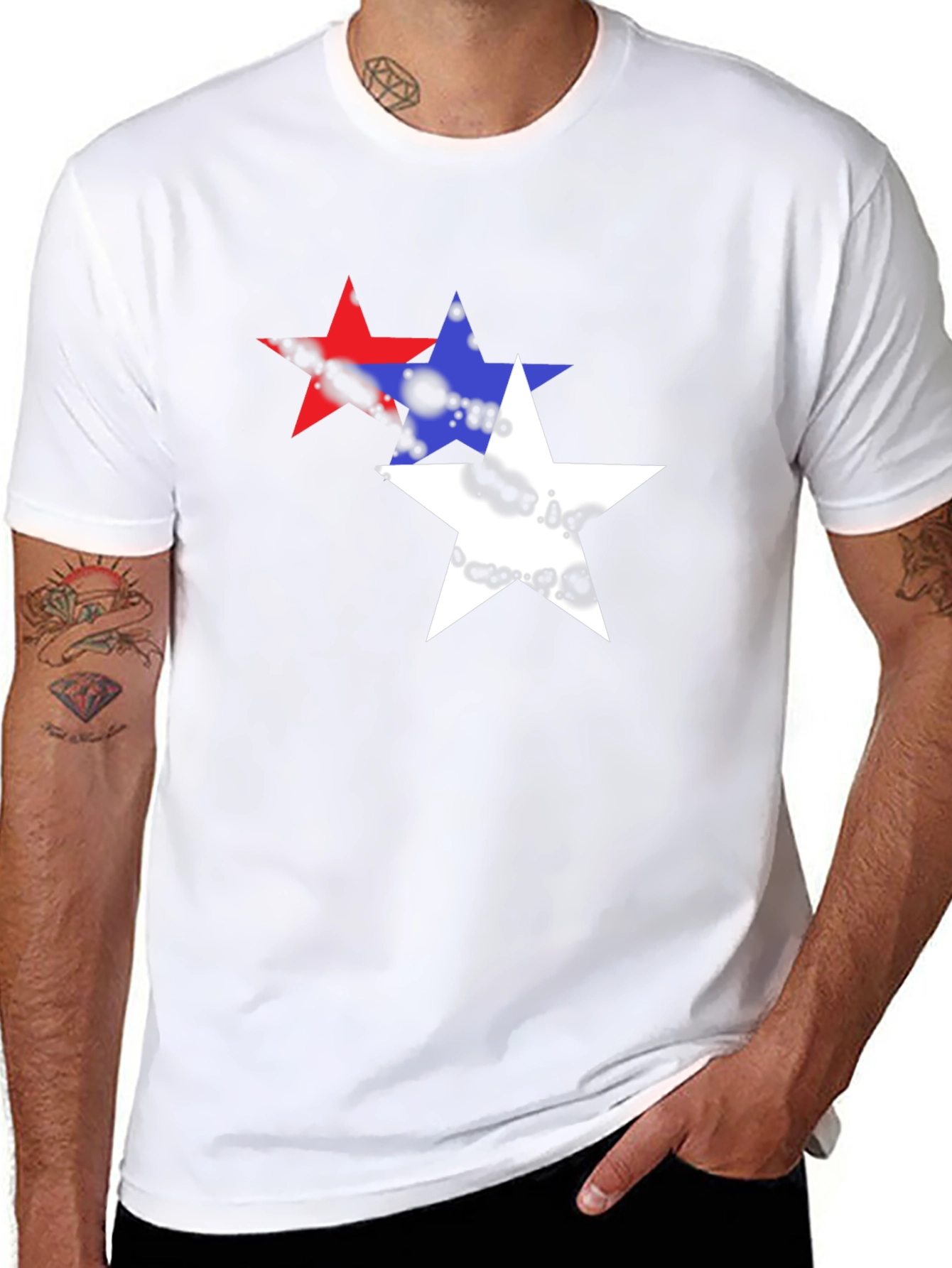 Starry T-Shirt - Red White and Blue Graphic Tee