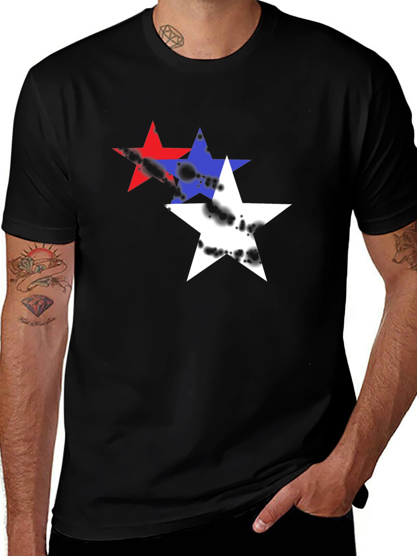 Starry T-Shirt - Red White and Blue Graphic Tee