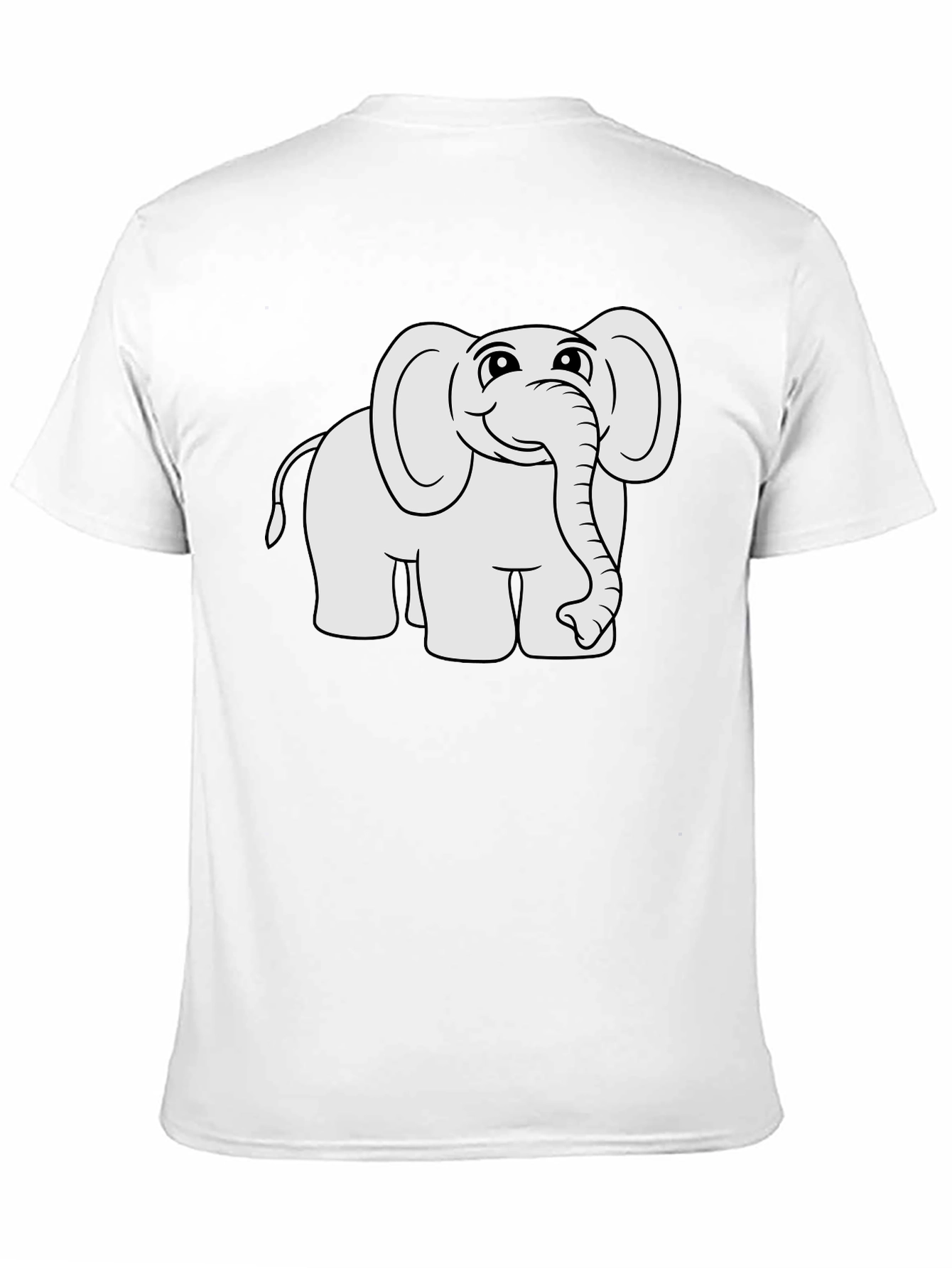 Cute Cartoon Elephant Black T-Shirt