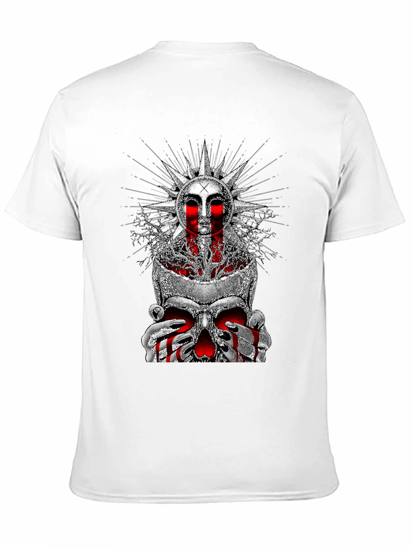 Skull Sun Graphic Tee - Edgy Print T-Shirt