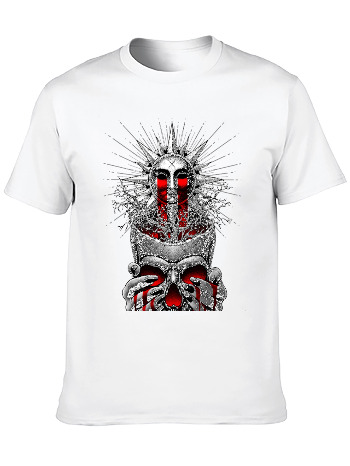 Skull Sun Graphic Tee - Edgy Print T-Shirt