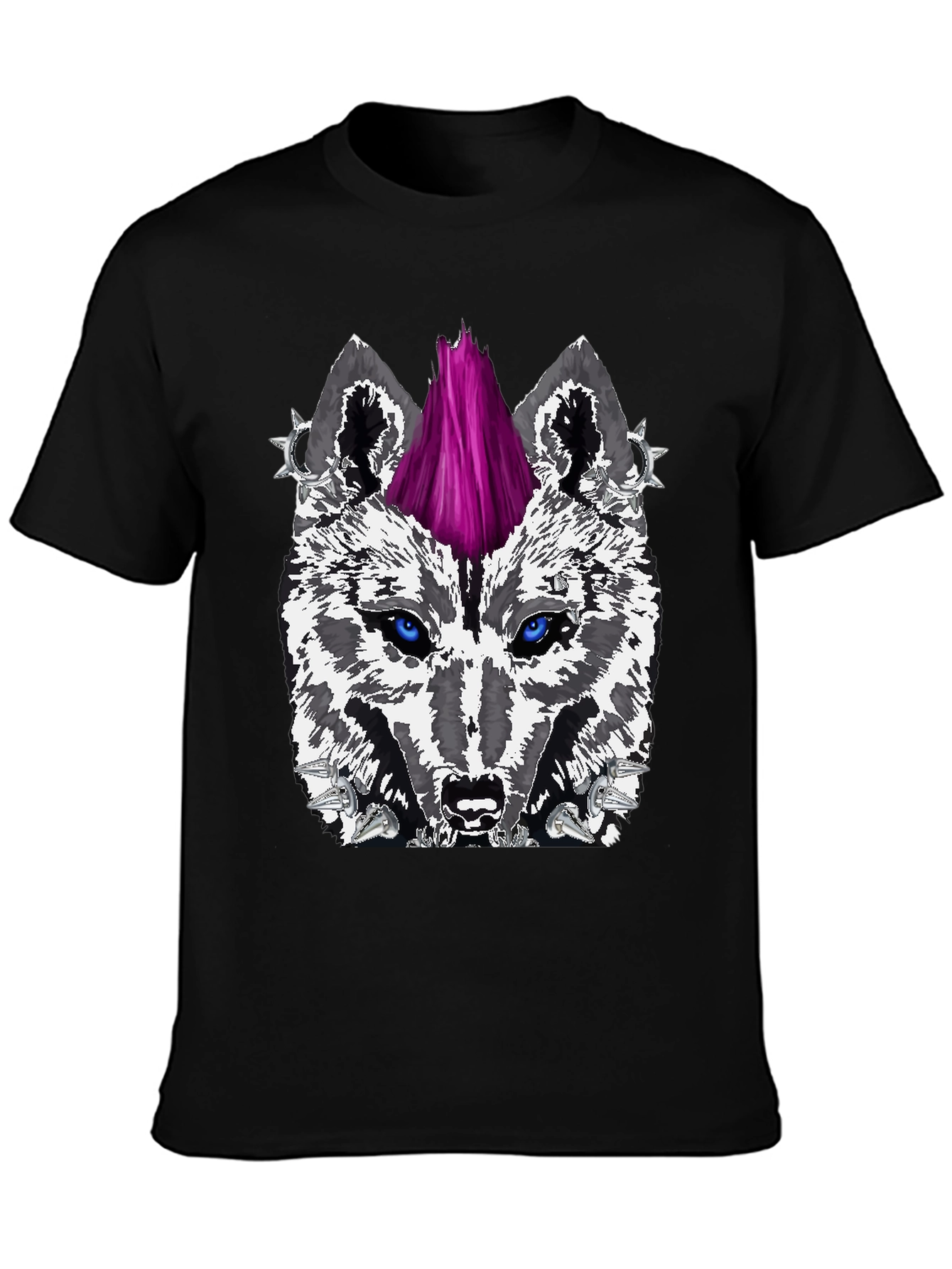 Wolf Punk Graphic T-Shirt - Edgy Streetwear