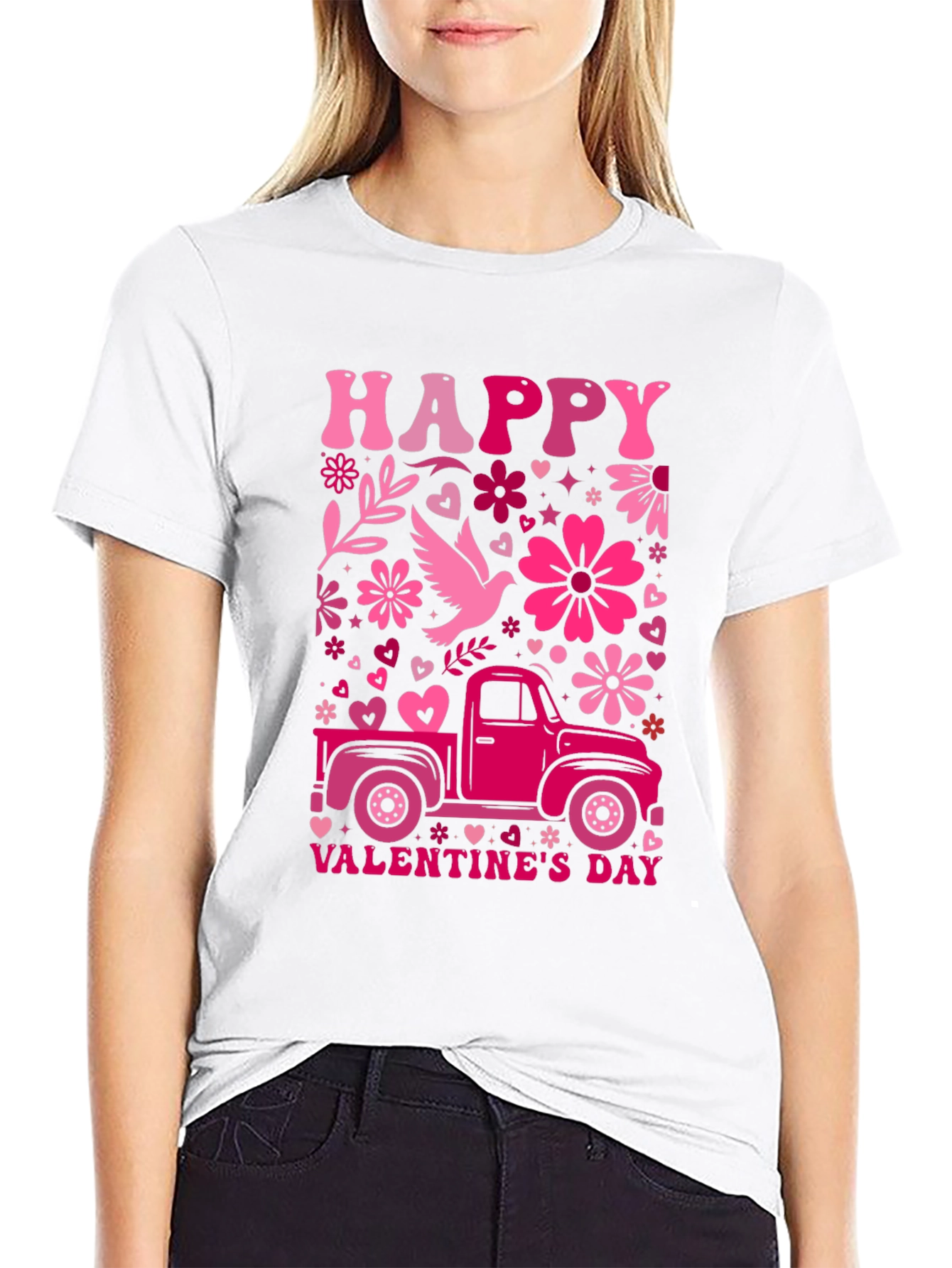 Happy Valentines Day Truck T-Shirt