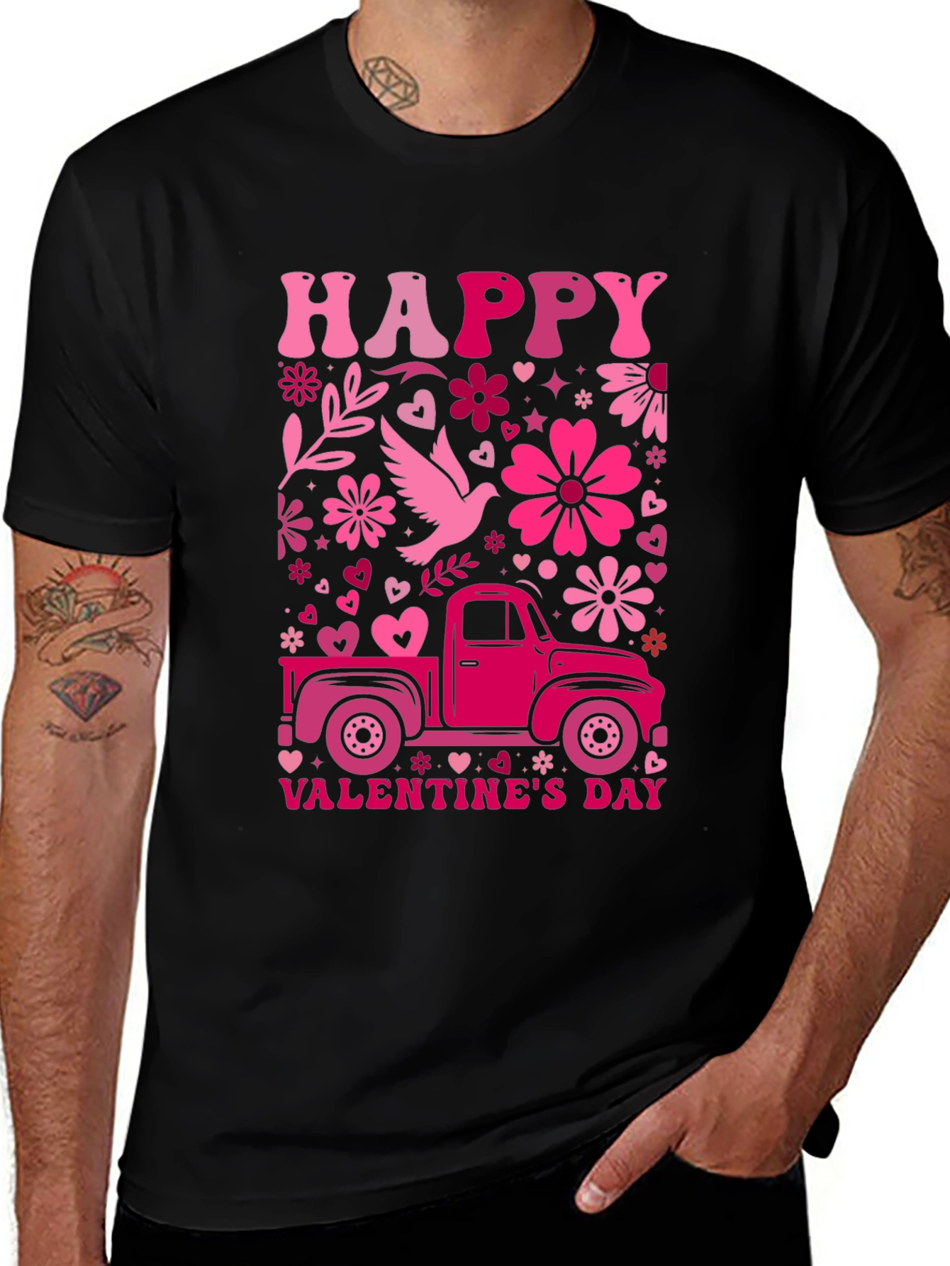 Happy Valentines Day Truck T-Shirt