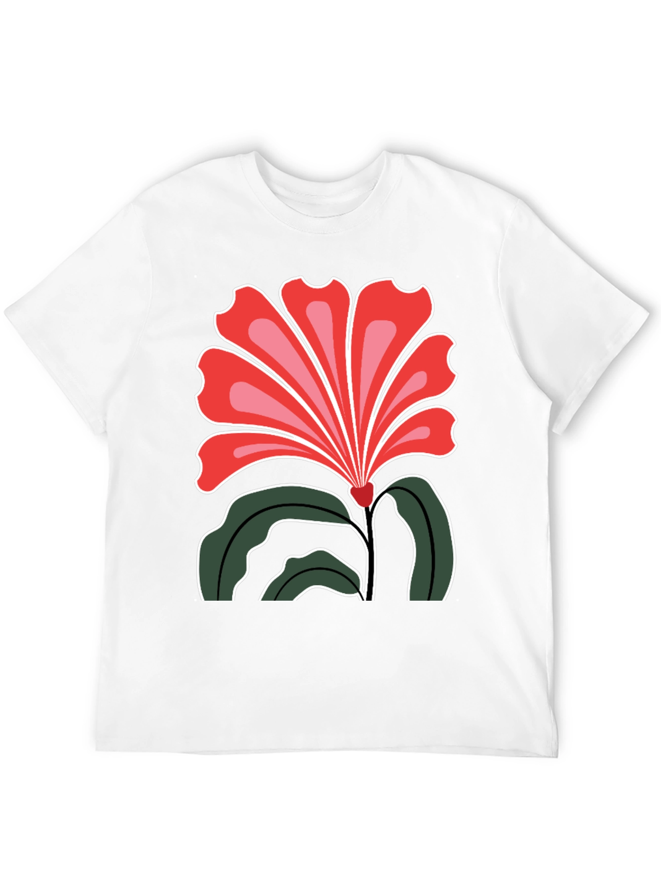 Floral Graphic Print Black T-Shirt