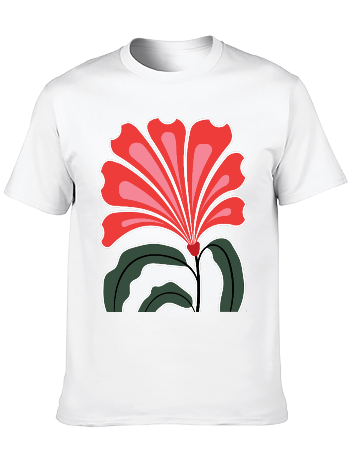Floral Graphic Print Black T-Shirt