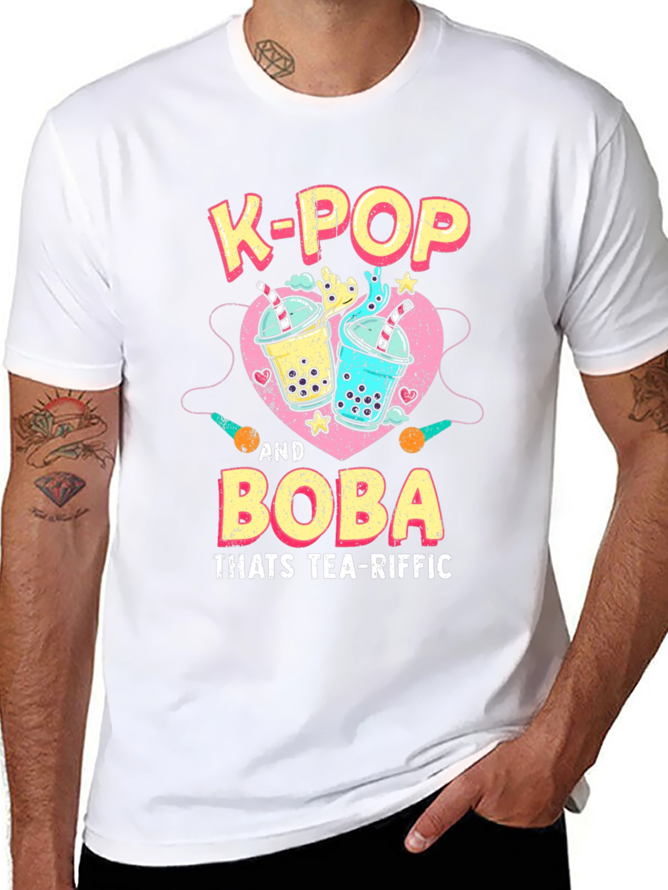 K-Pop and Boba Tea Graphic T-Shirt