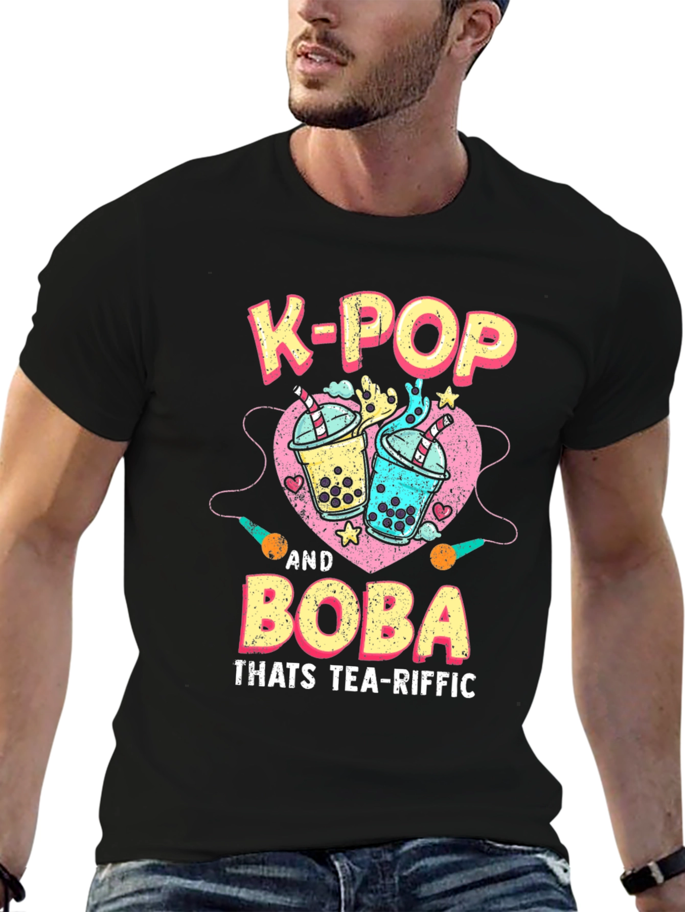 K-Pop and Boba Tea Graphic T-Shirt