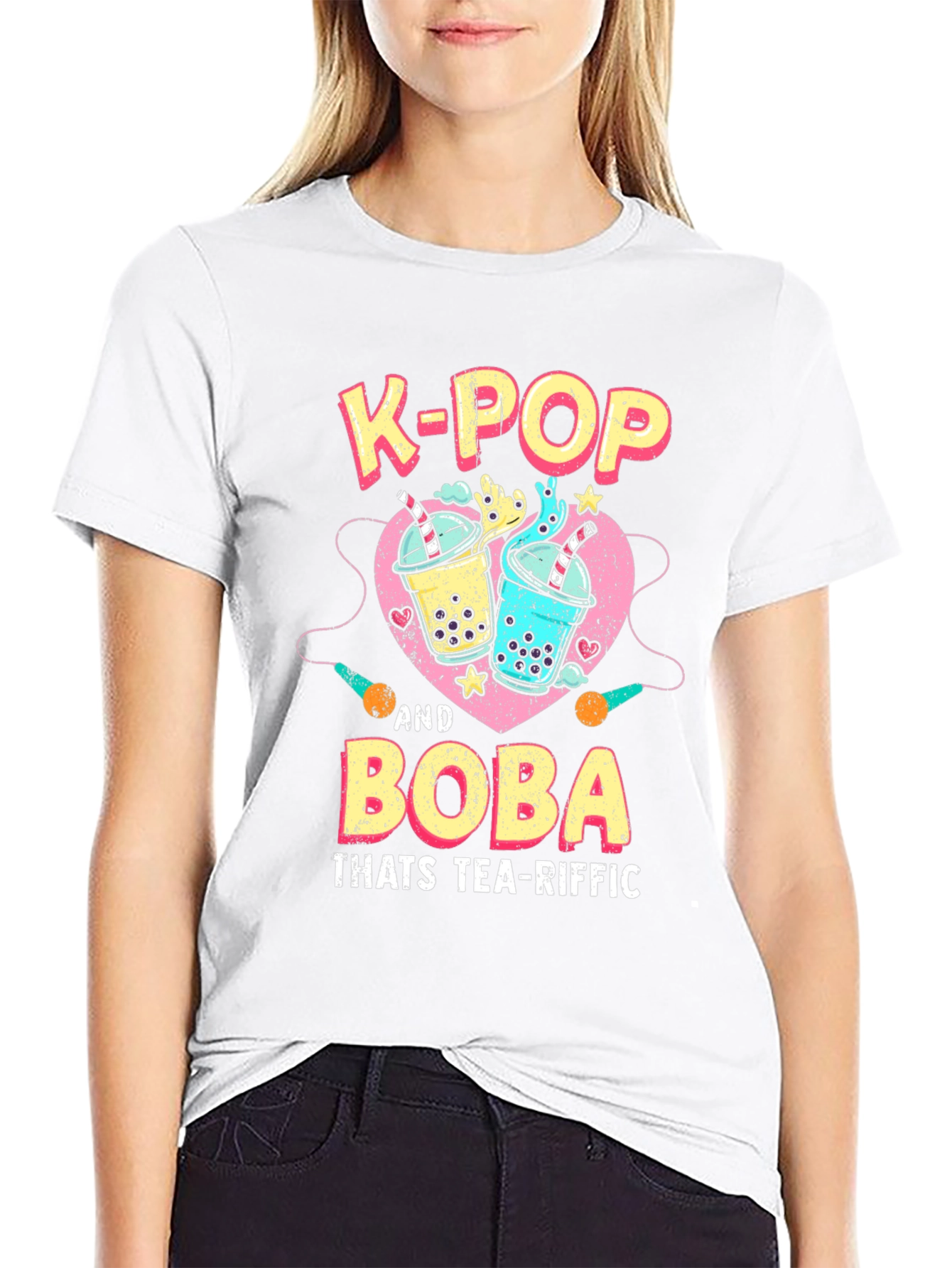 K-Pop and Boba Tea Graphic T-Shirt