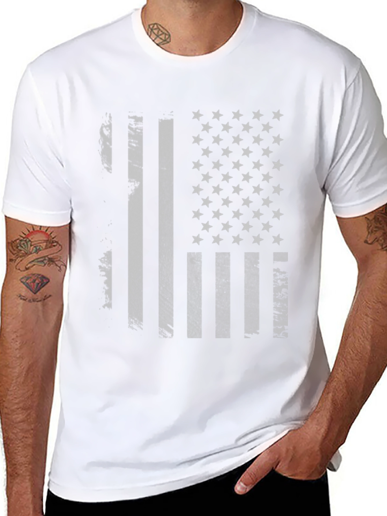Distressed American Flag Graphic T-Shirt