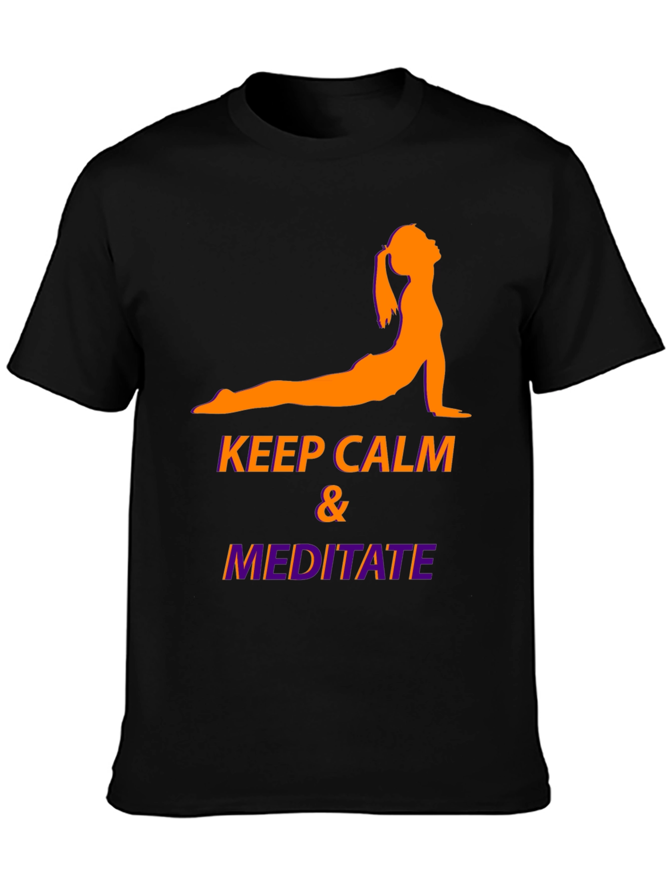 Keep Calm & Meditate Black Graphic Tee