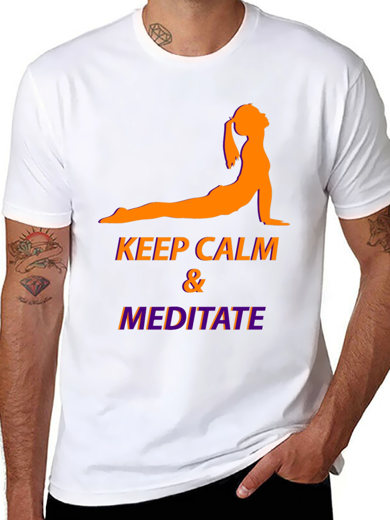 Keep Calm & Meditate Black Graphic Tee