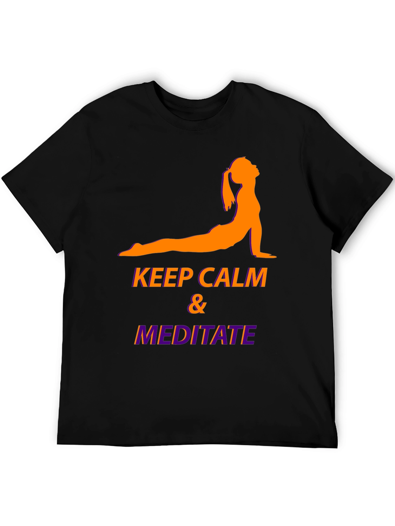 Keep Calm & Meditate Black Graphic Tee