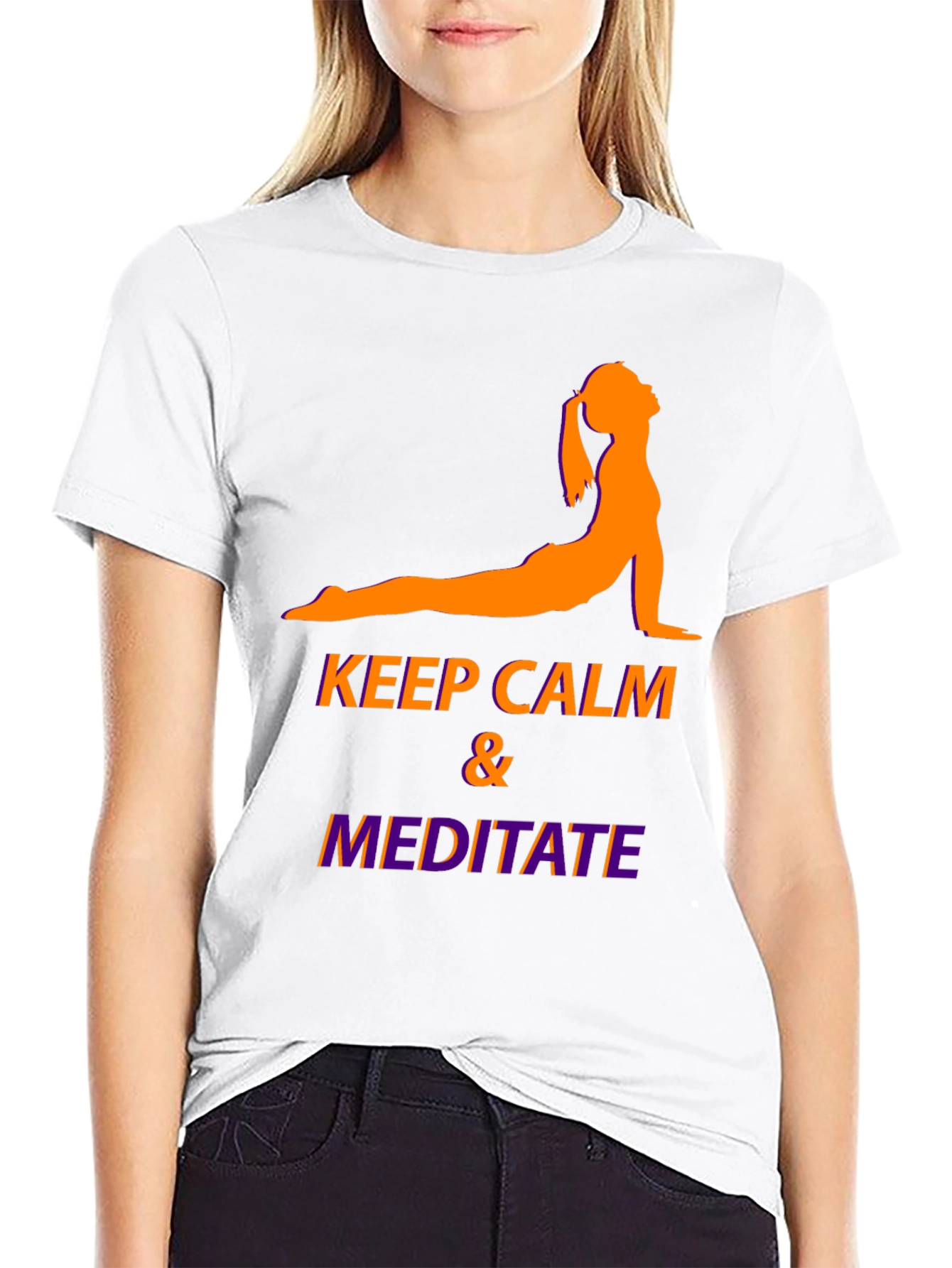 Keep Calm & Meditate Black Graphic Tee