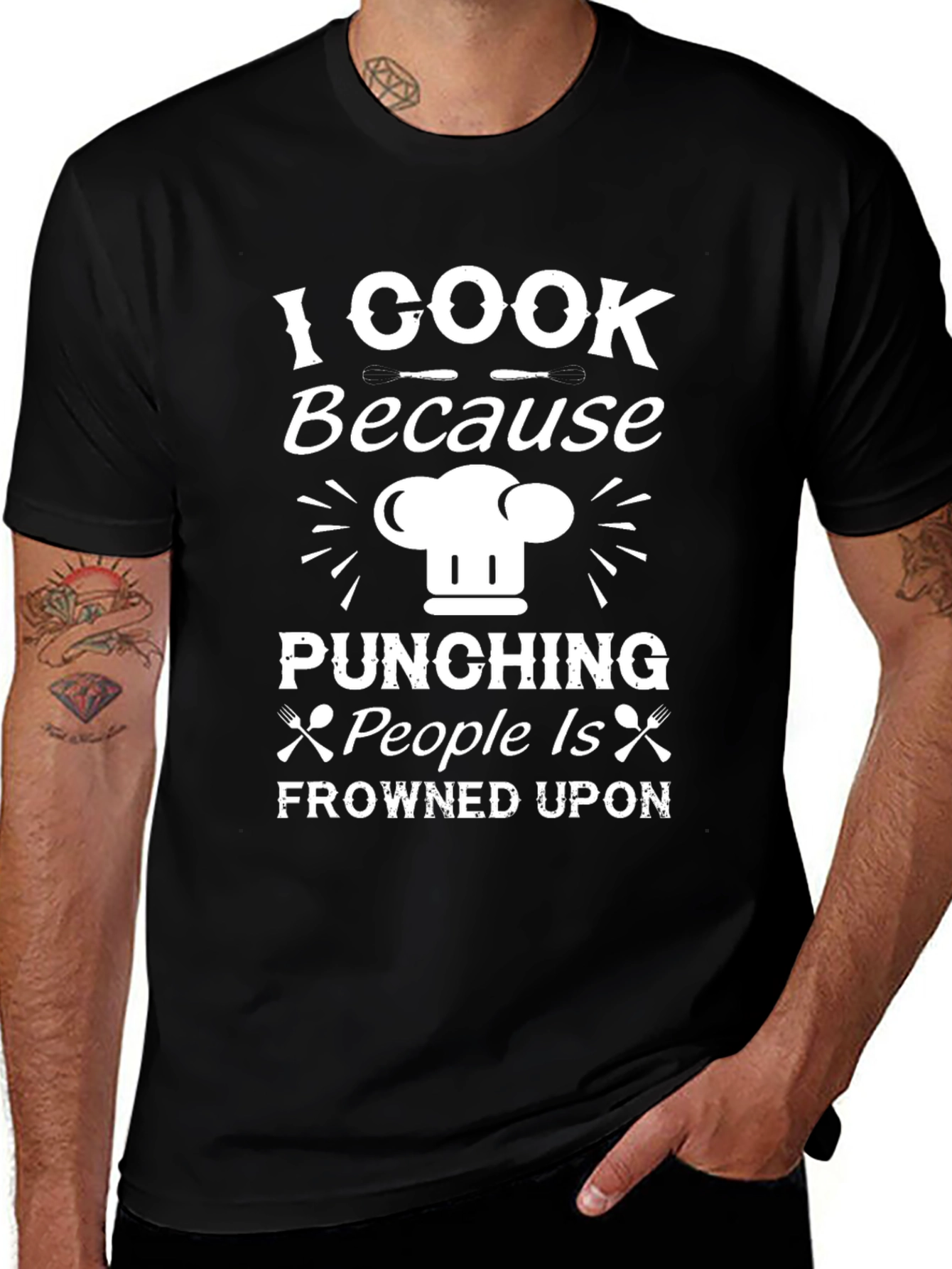 I Cook Because Punching People Is Frowned Upon T-Shirt