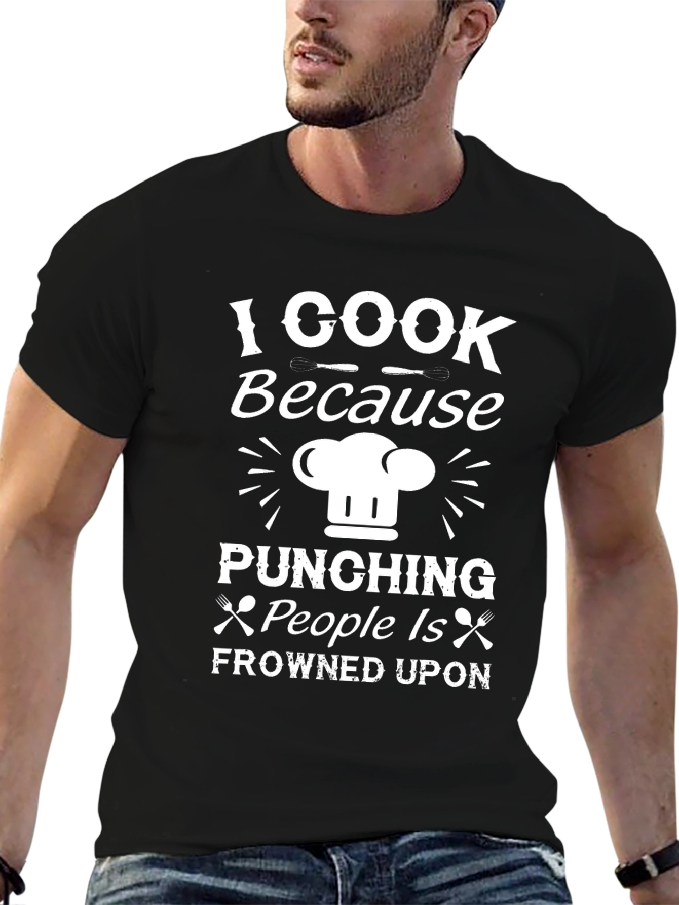 I Cook Because Punching People Is Frowned Upon T-Shirt