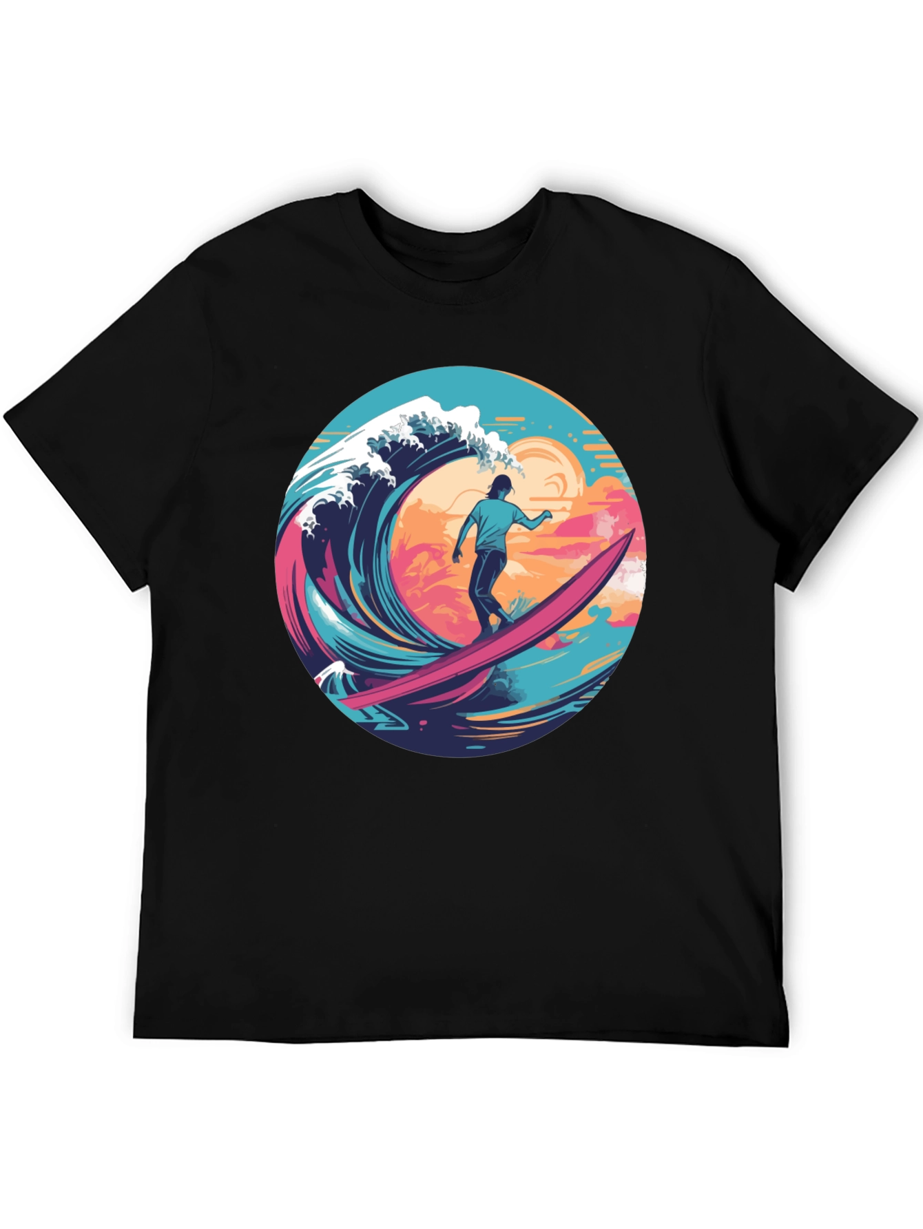 Surfer Wave Graphic T-Shirt - Ride the Tide