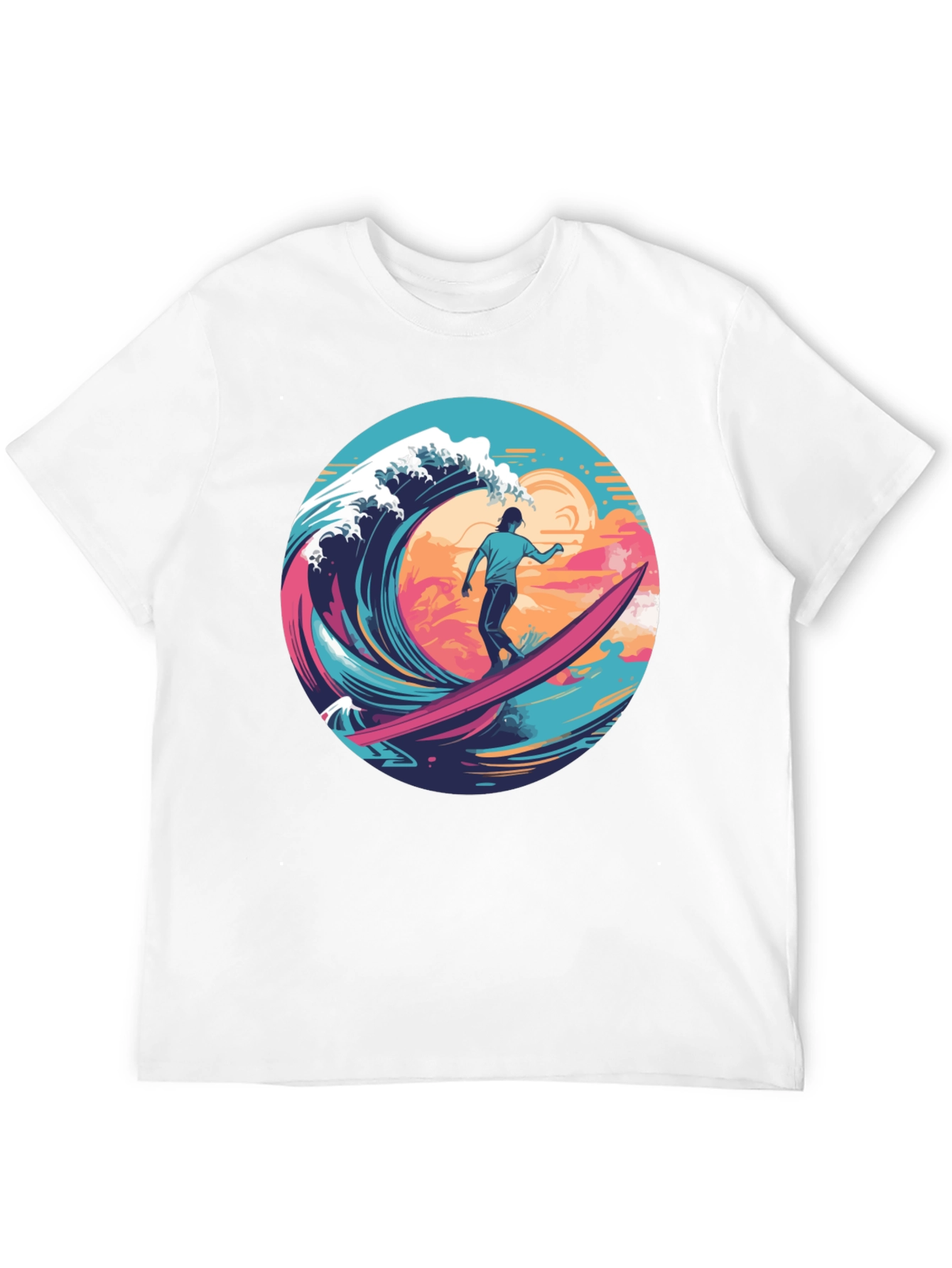 Surfer Wave Graphic T-Shirt - Ride the Tide