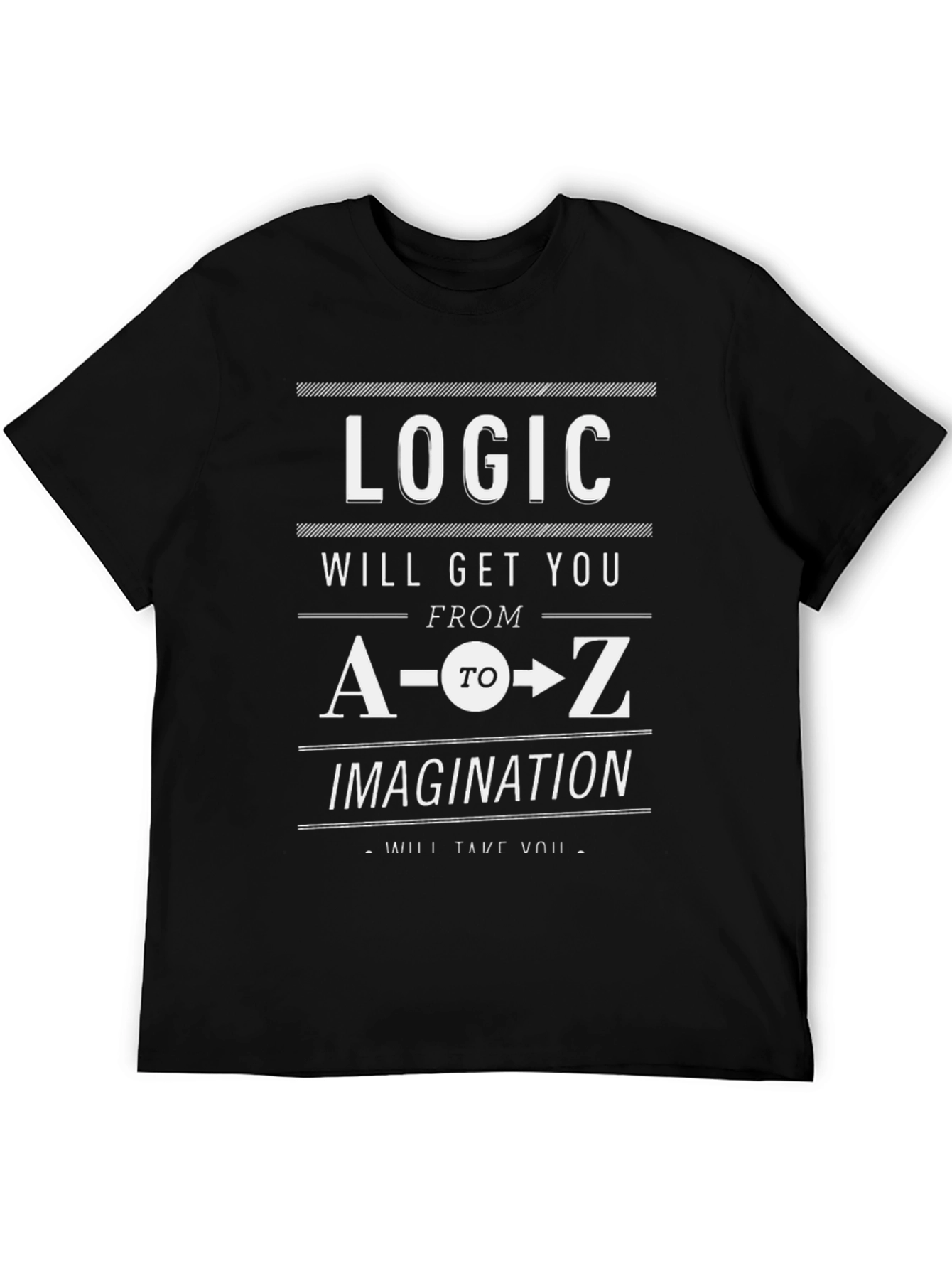 Logic vs Imagination Graphic T-Shirt - Black