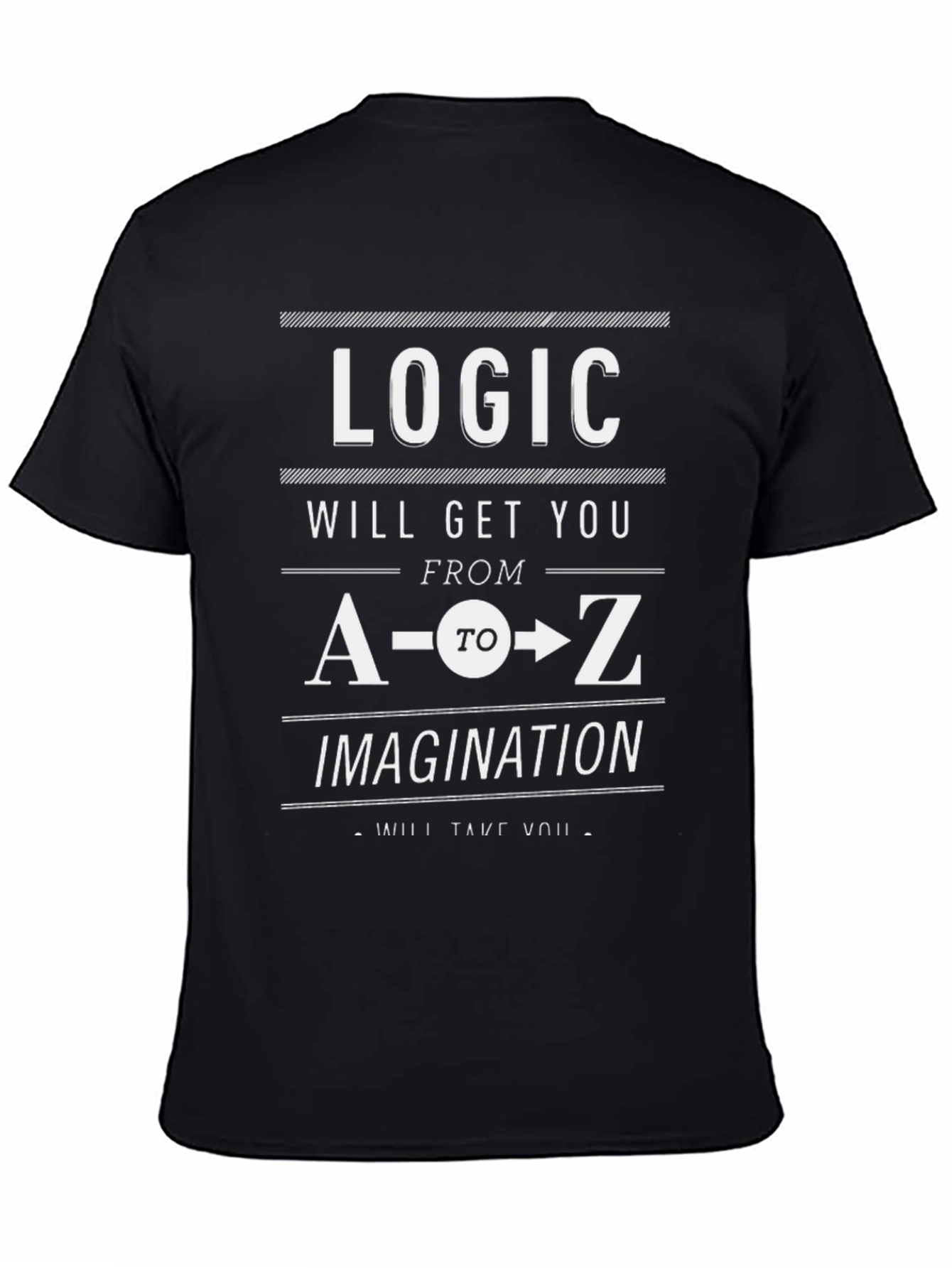 Logic vs Imagination Graphic T-Shirt - Black