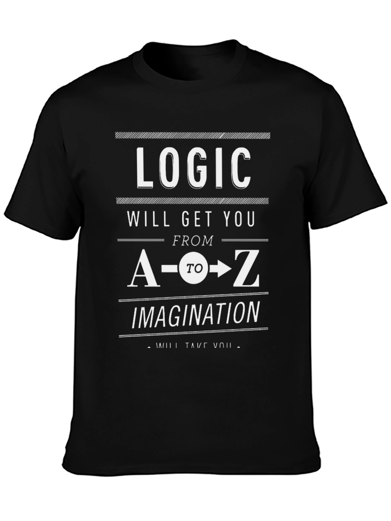 Logic vs Imagination Graphic T-Shirt - Black