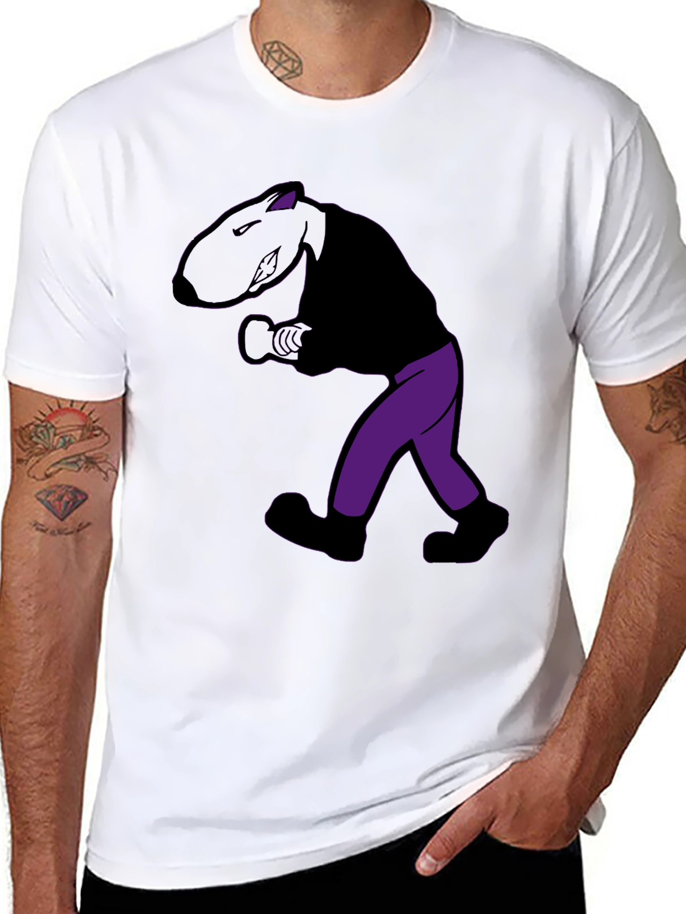 Cool Cartoon Character Graphic Tee - Black