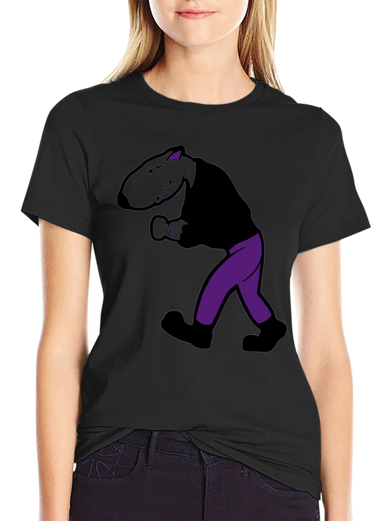 Cool Cartoon Character Graphic Tee - Black