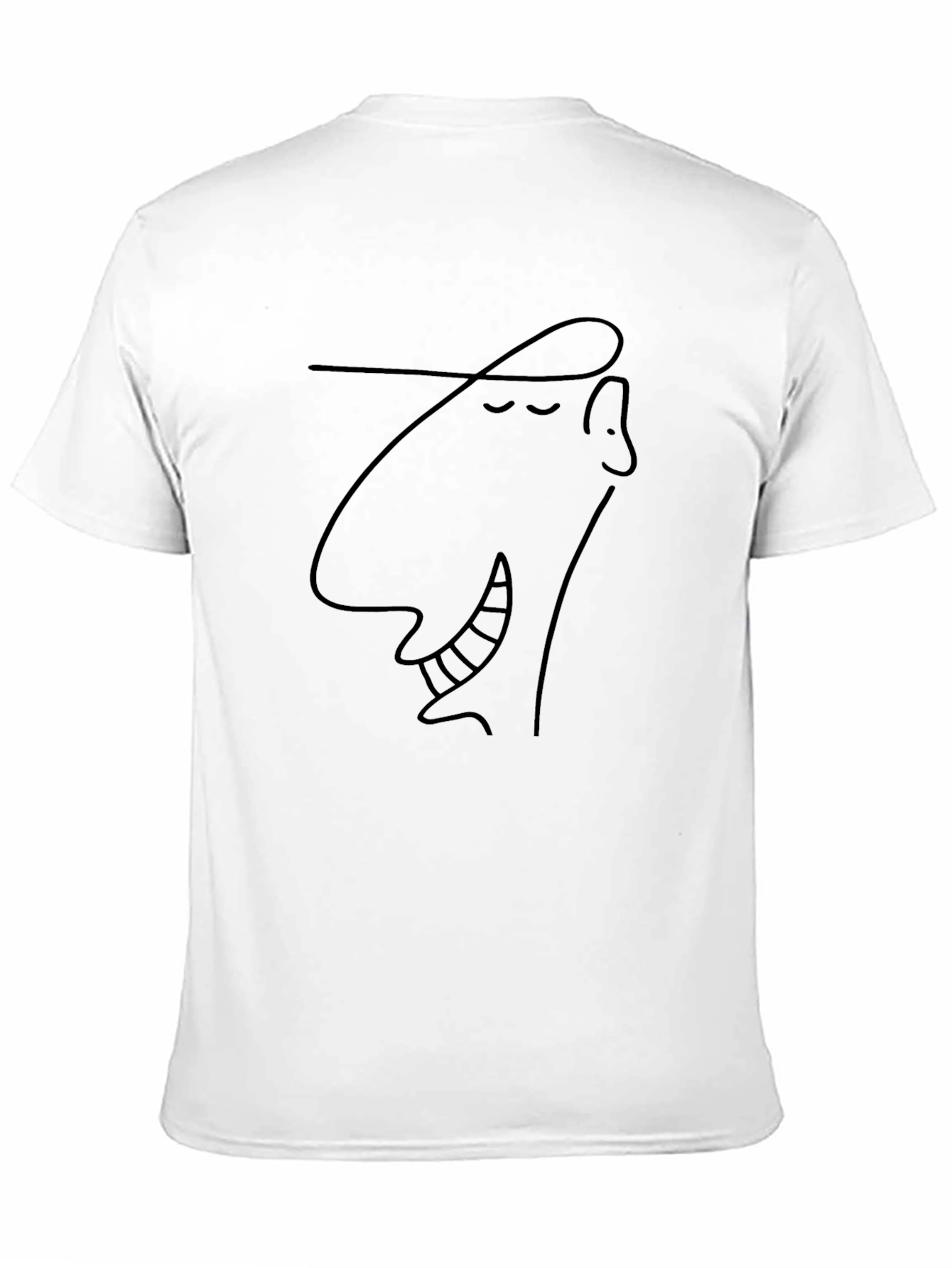 Abstract Face Line Art Graphic Tee - Black