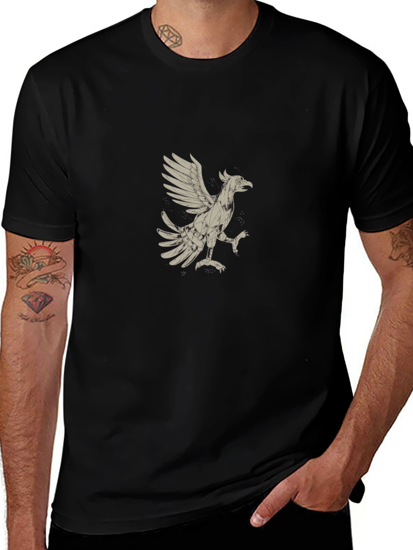 Griffin Graphic Tee - Black Cotton Blend