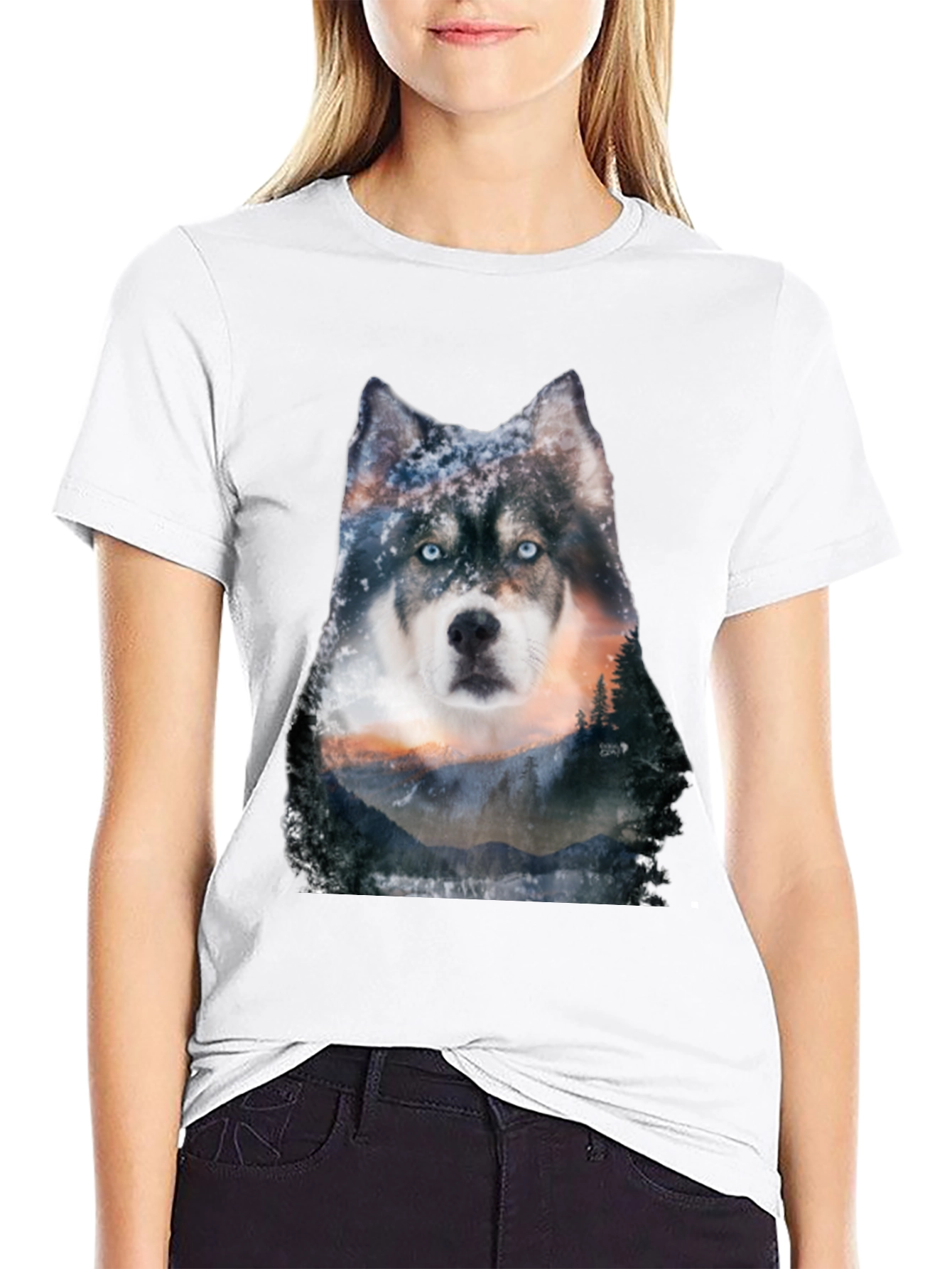 Husky Forest Graphic Tee - Mens Black T-Shirt