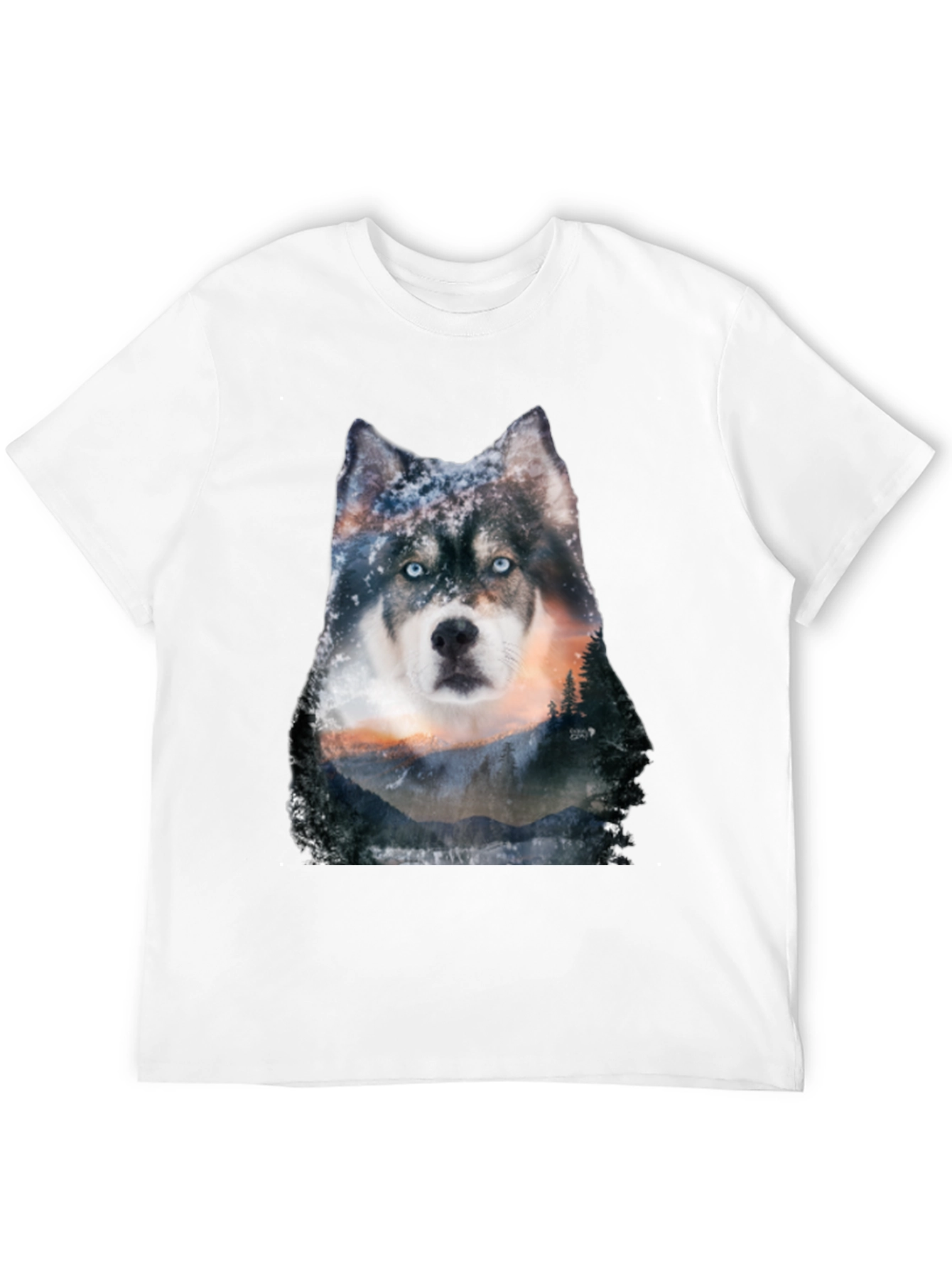 Husky Forest Graphic Tee - Mens Black T-Shirt