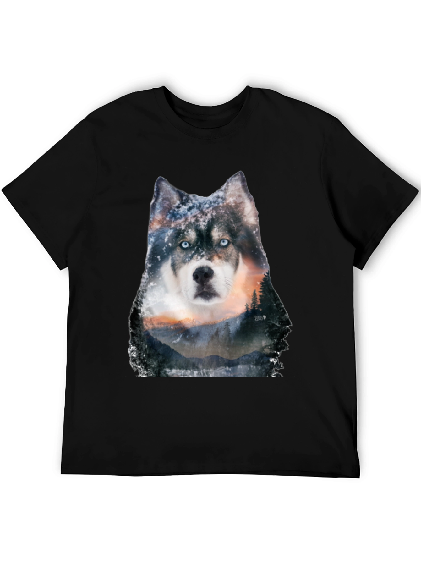 Husky Forest Graphic Tee - Mens Black T-Shirt