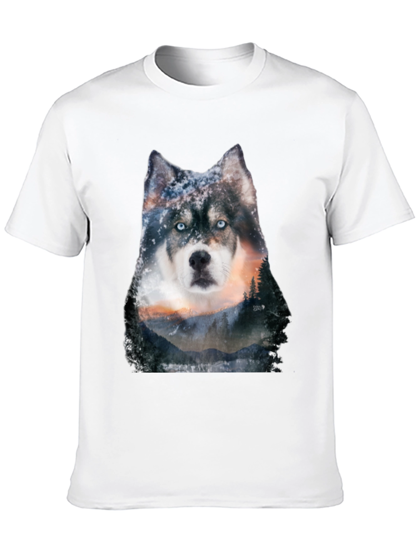 Husky Forest Graphic Tee - Mens Black T-Shirt