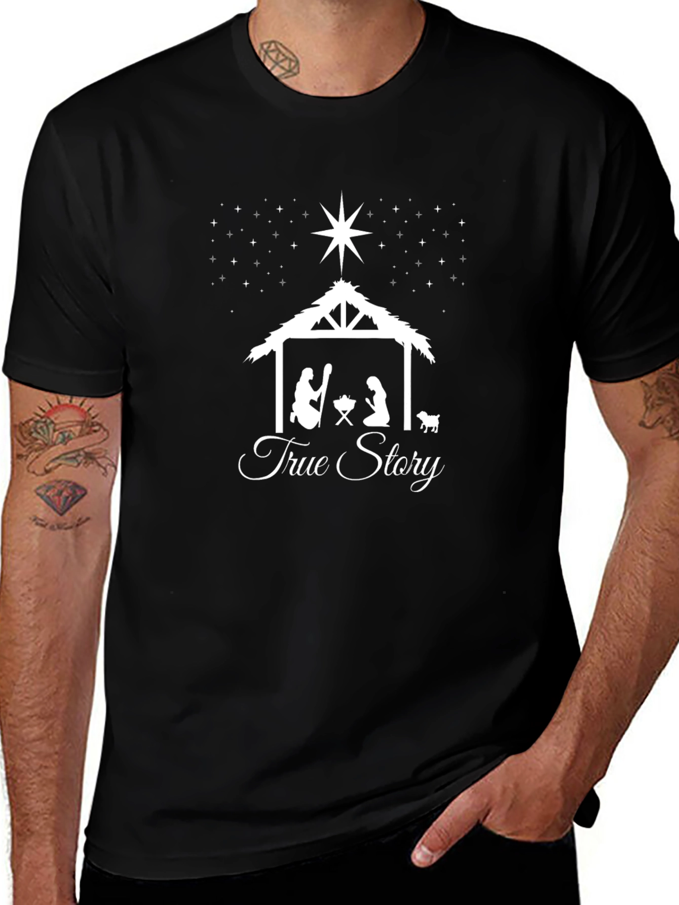 True Story Nativity Scene T-Shirt Christmas Tee